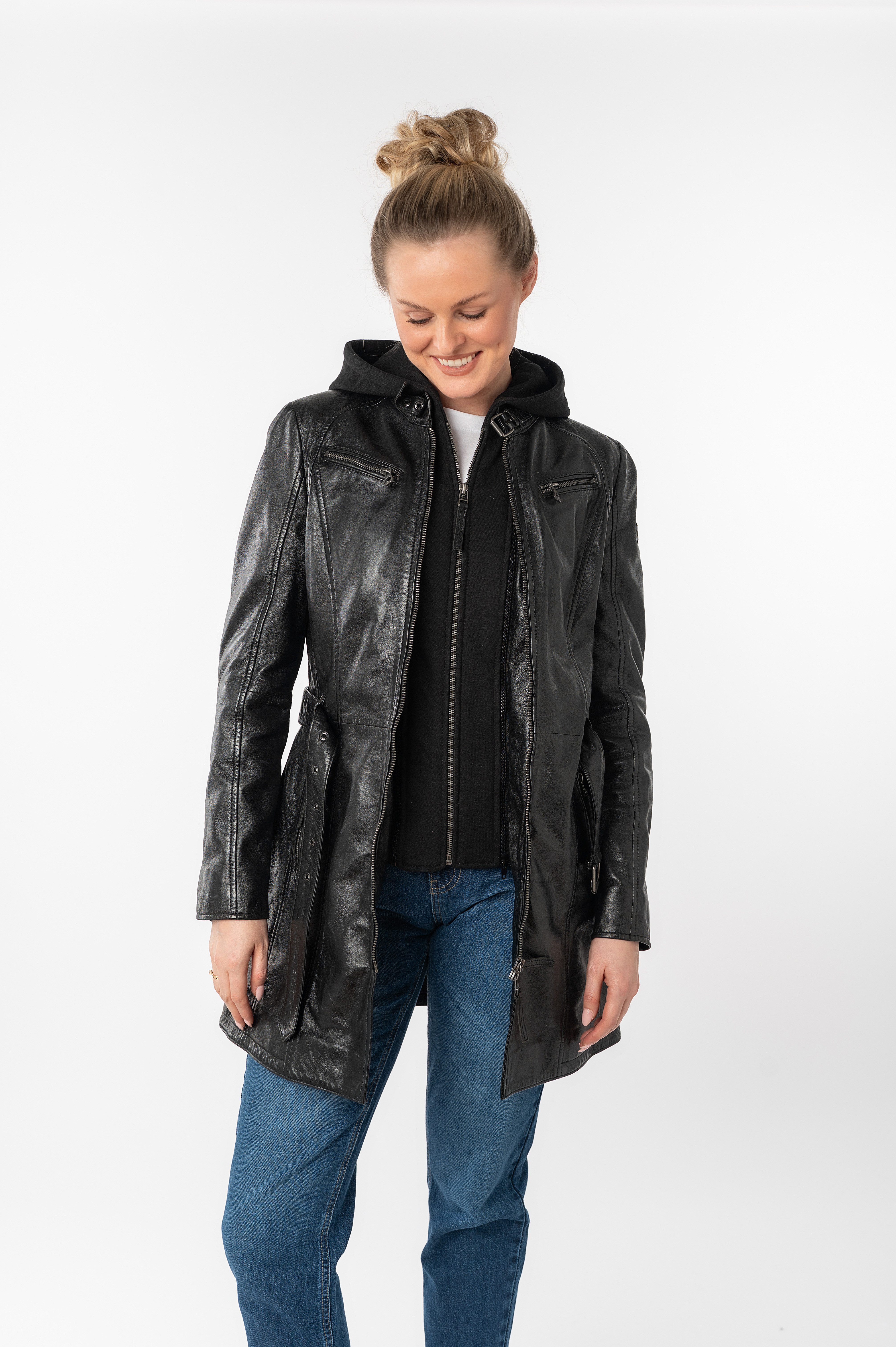 Mauritius Ledermantel BENTE2 (mit Gürtel) lange Lederjacke mit Gürtel & abn günstig online kaufen