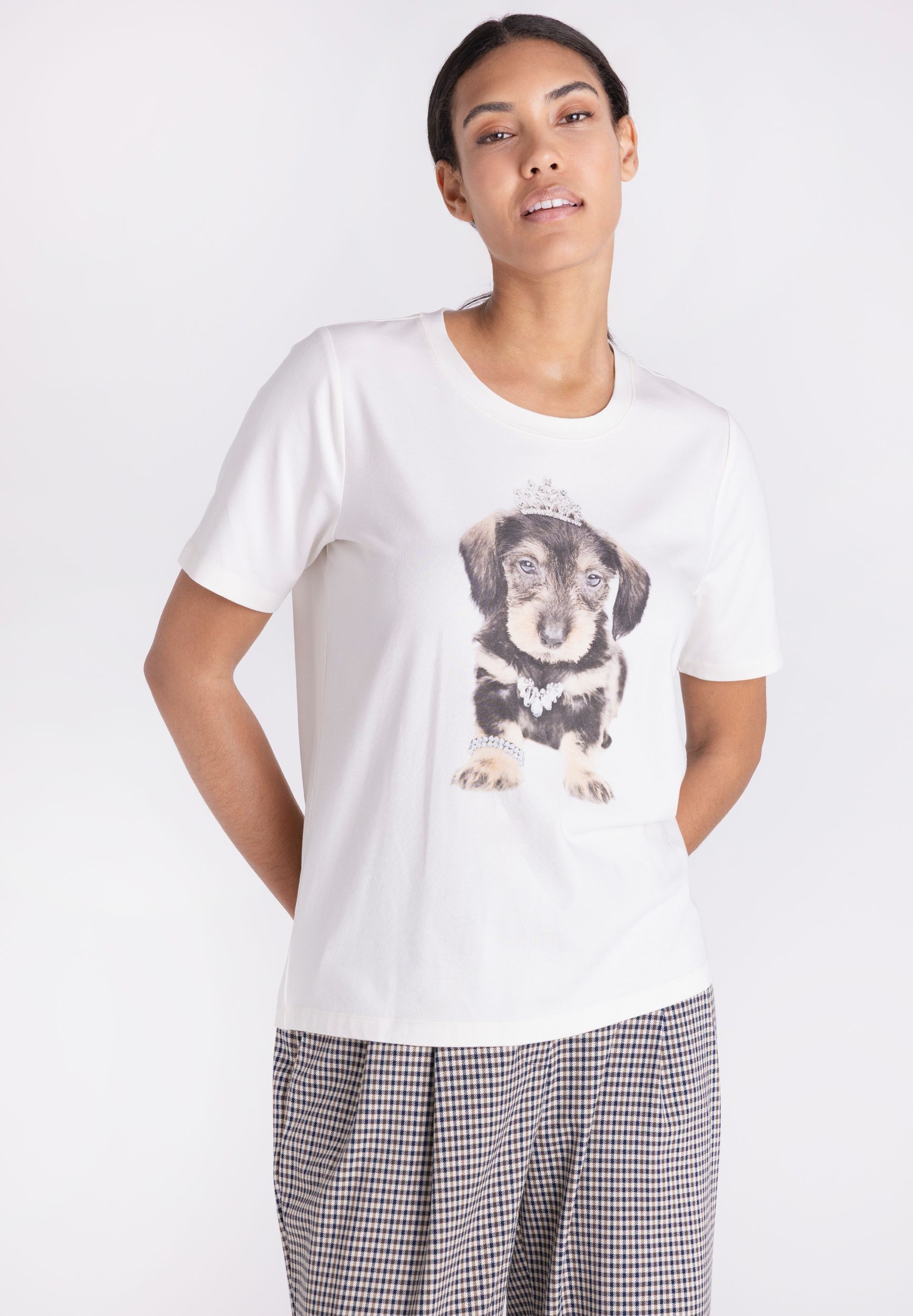 TUZZI T-Shirt mit funkelnden Schmuckdetails