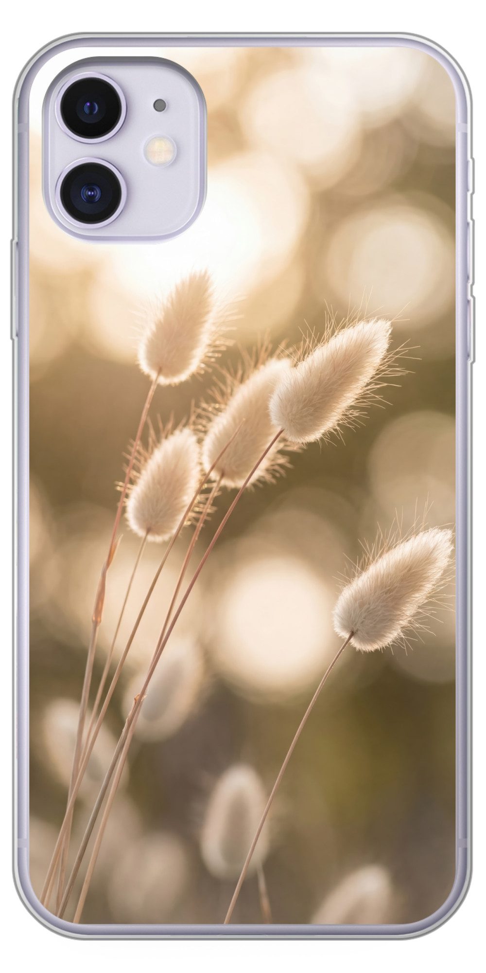 MuchoWow Handyhülle für Apple iPhone 11 Haselschwanzgras - Weiß - Sonnenlicht, Smartphone-Bumper, Print, Handy Schutzhülle Dünn
