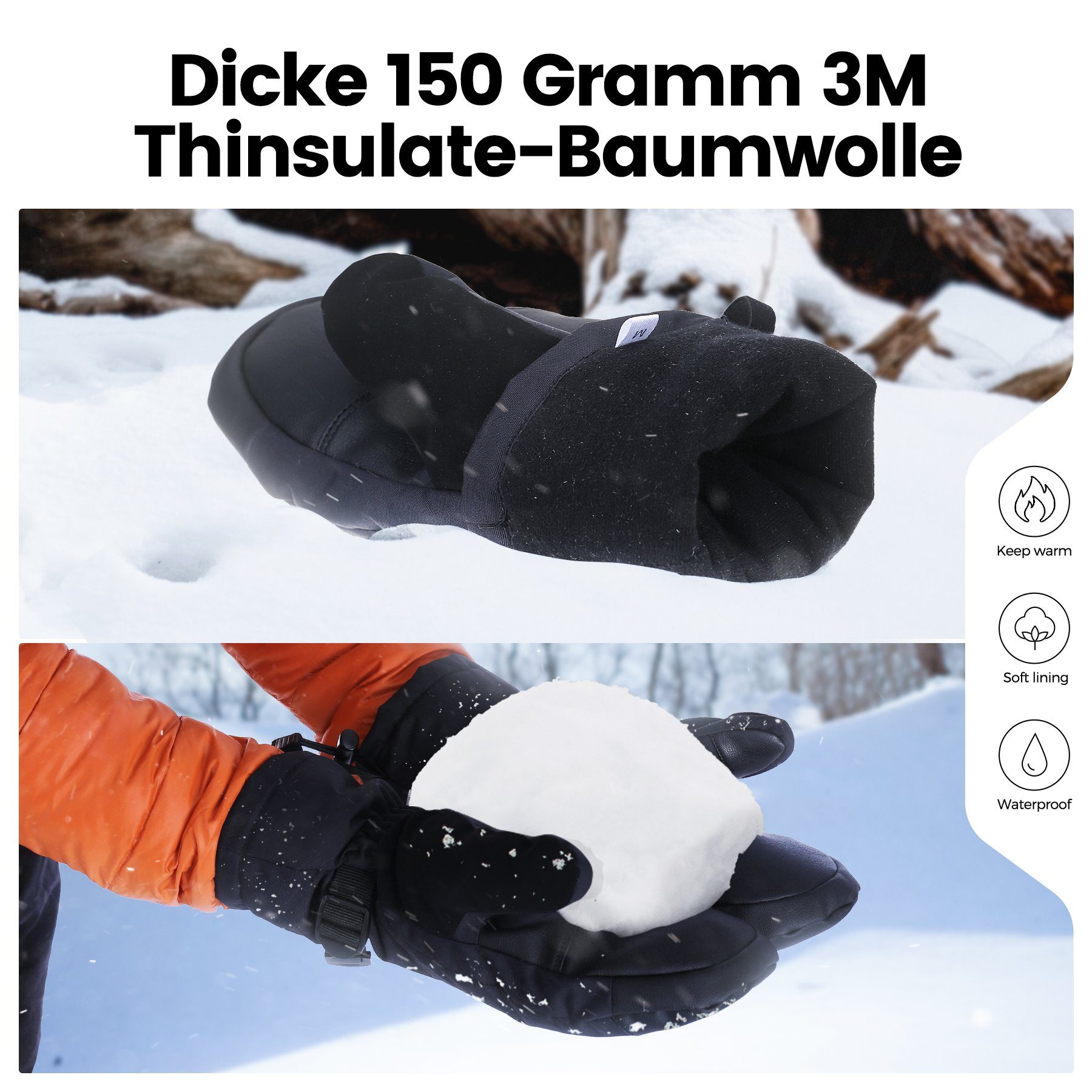 Wasserdicht Motorrad Touchscreen Skihandschuhe Winter Sefzone Handschuhe M/L/XL Fahhrad