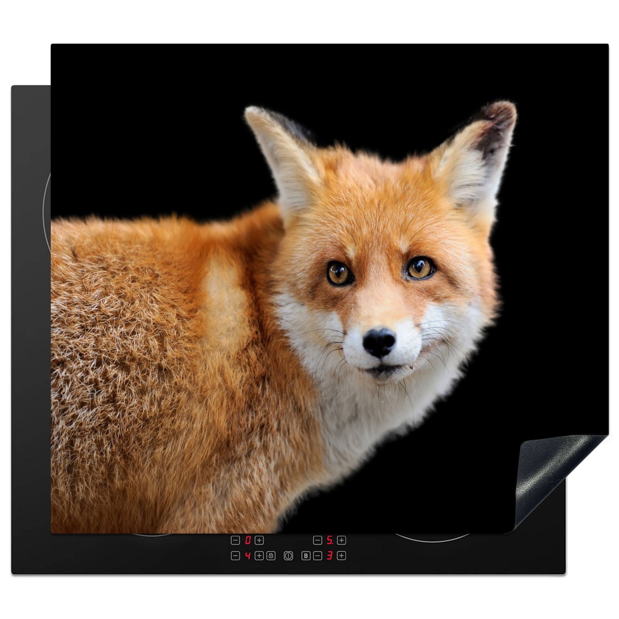MuchoWow Herd-Abdeckplatte Fuchs - Tier - Porträt, Vinyl, (1 tlg), Ceranfeldabdeckung Küche, Herdabdeckplatte Einteilig, 59x51 cm