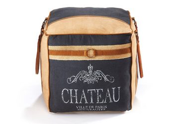 Kobolo Sitzwürfel Sitzpouf Pouf Hocker CHATEAU eckig aus Canvas (1 Stück)