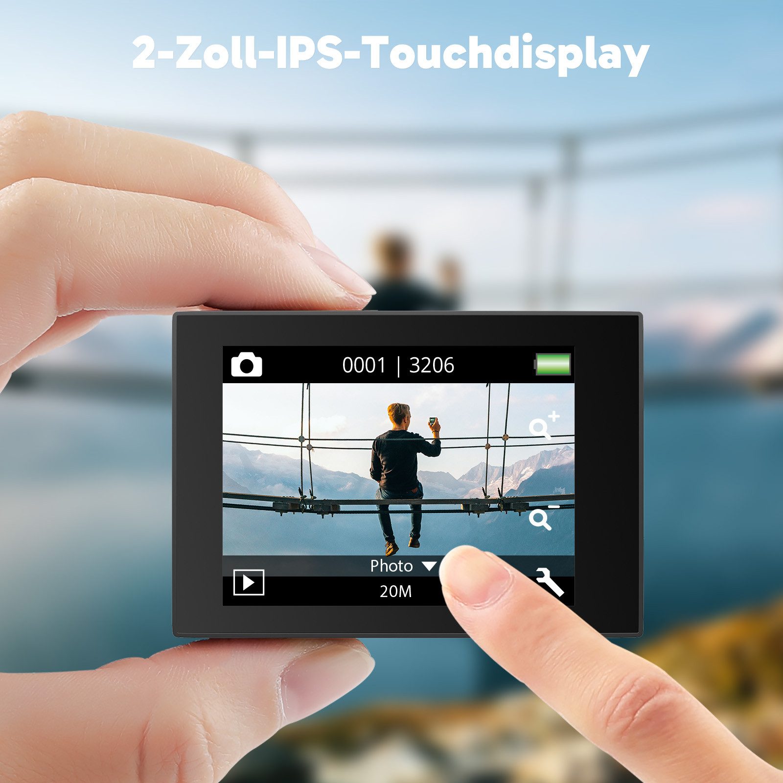 Akaso EK7000 Pro Action Cam (4K Ultra HD, WLAN 2.4 GHz, 4K 20MP WiFi Wasserdicht bis 40m,Touchscreen, EIS 2.0)