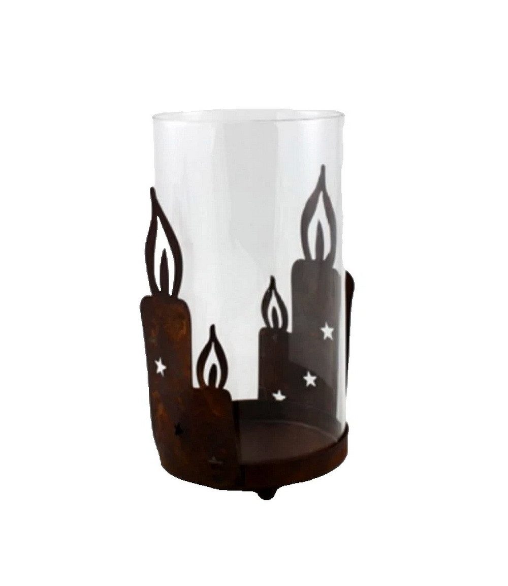 Kaufhaus le petit Windlicht Kerzenhalter Metall Glas Deko Teelichthalter Leuchter Kerzenständer, Kerzen Dekofigur Dekoskulptur Dekoobjekt