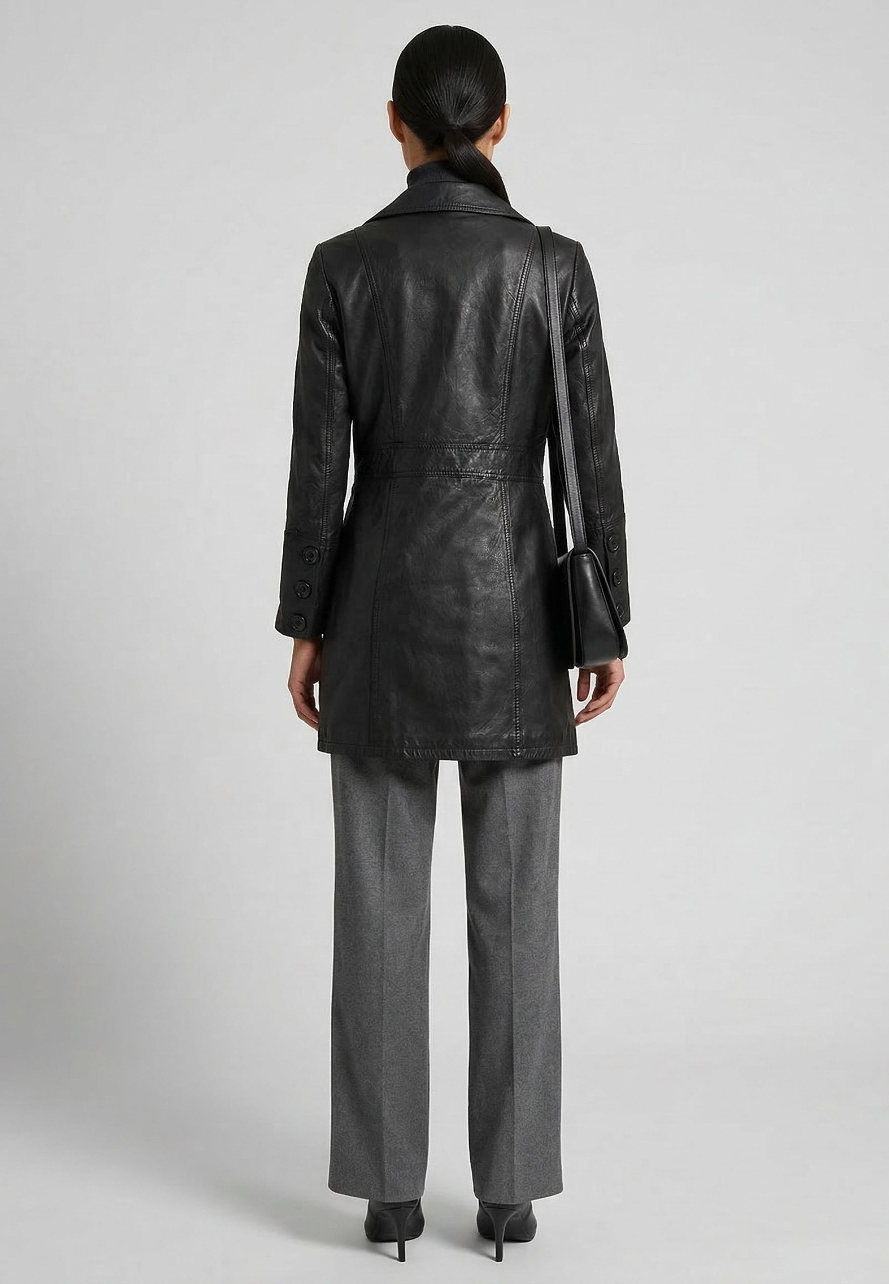 RICANO Ledermantel Lucy Handgefertigt aus echtem Leder