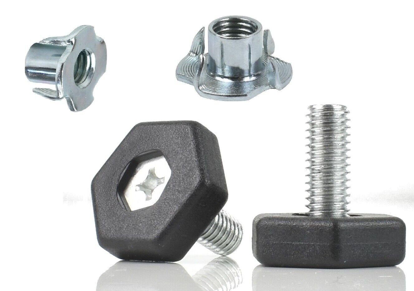 Prima-Online Möbelfuß Stellteller M8x26mm Stellfuß Möbelfuß Schraubfüß mit Einschlagmuttern