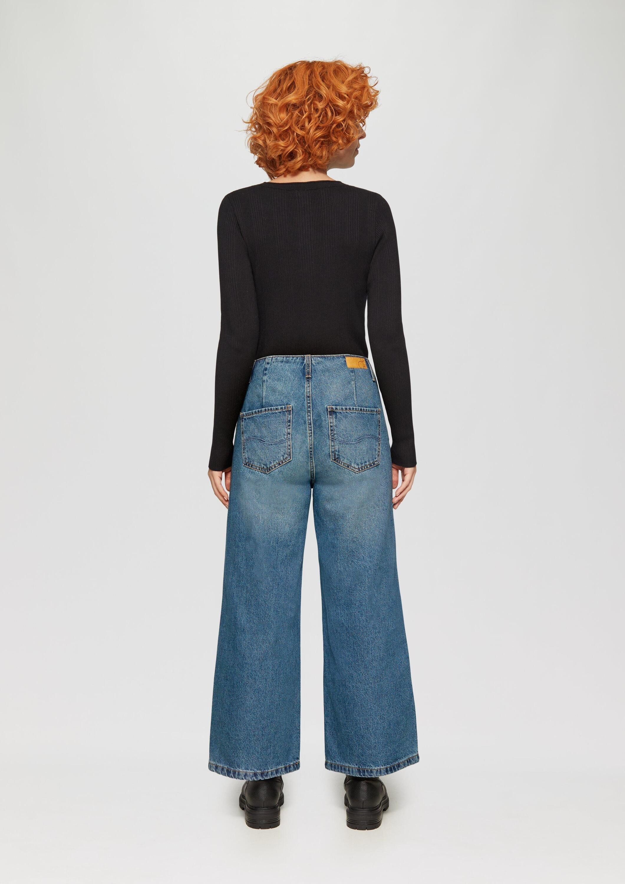 QS Weite Jeans Jeans-Hose CATIE Culotte-Jeans Catie / Slim Fit / High Rise / Wide Leg