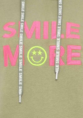 Zwillingsherz Kapuzensweatshirt Kordeln mit Schriftzug "Smile"