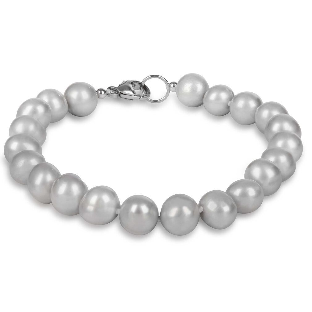 JwL Luxury Pearls Armband Bracelet made of genuine gray pearls JL0359