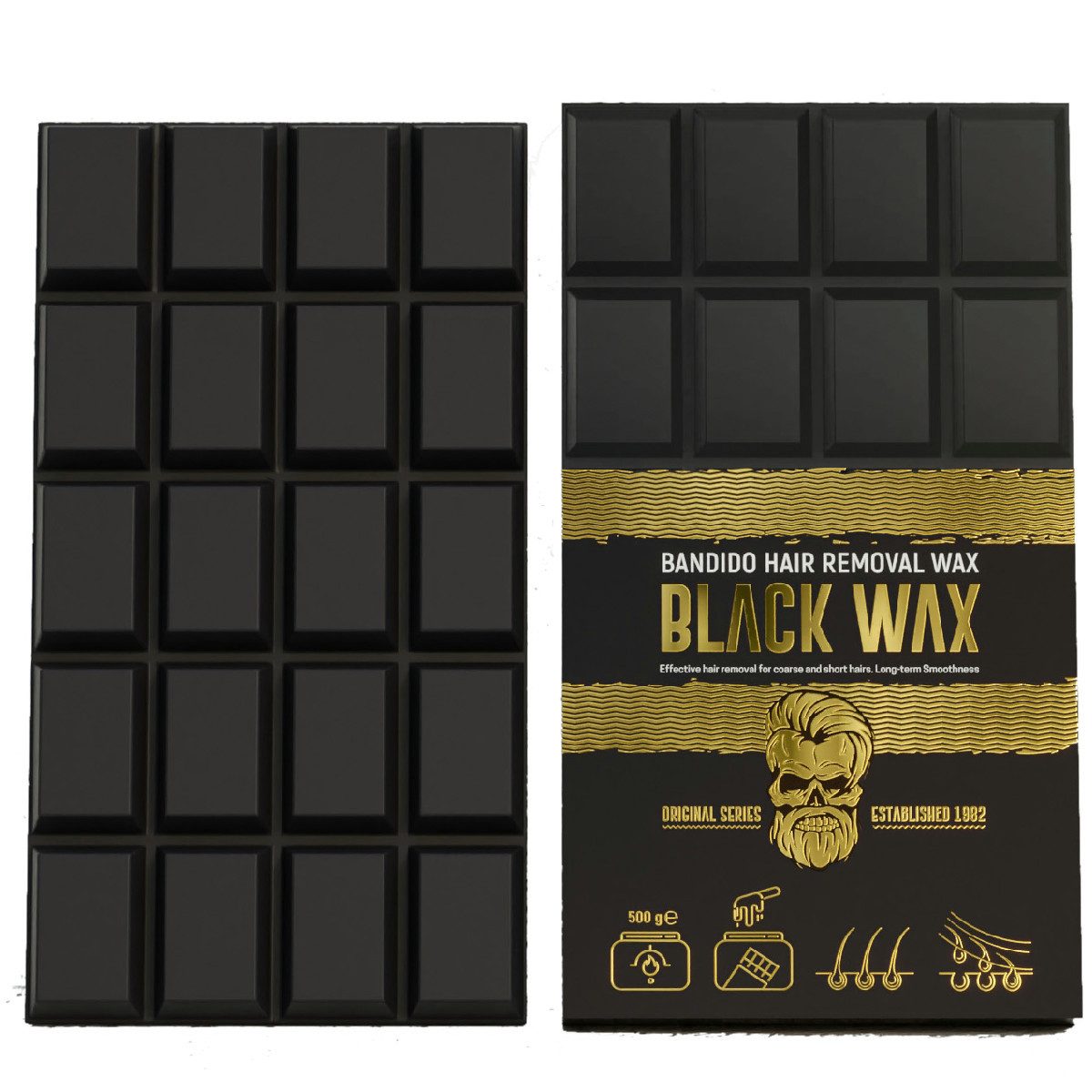 Bandido Warmwachs-Haarentferner Bandido Hair Removal Wax Heißwachs Schokoladenform 500g Black