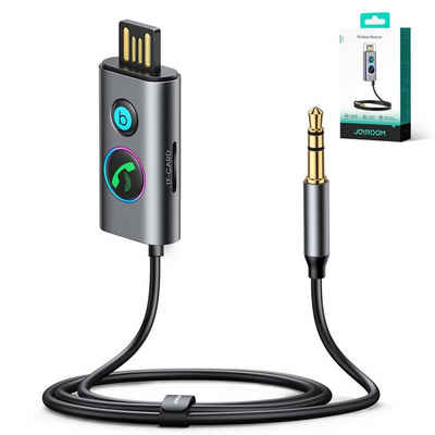 JOYROOM Kabelloser Autoempfänger Bluetooth Technologie – Grau 100 cm mit LED Audio-Adapter