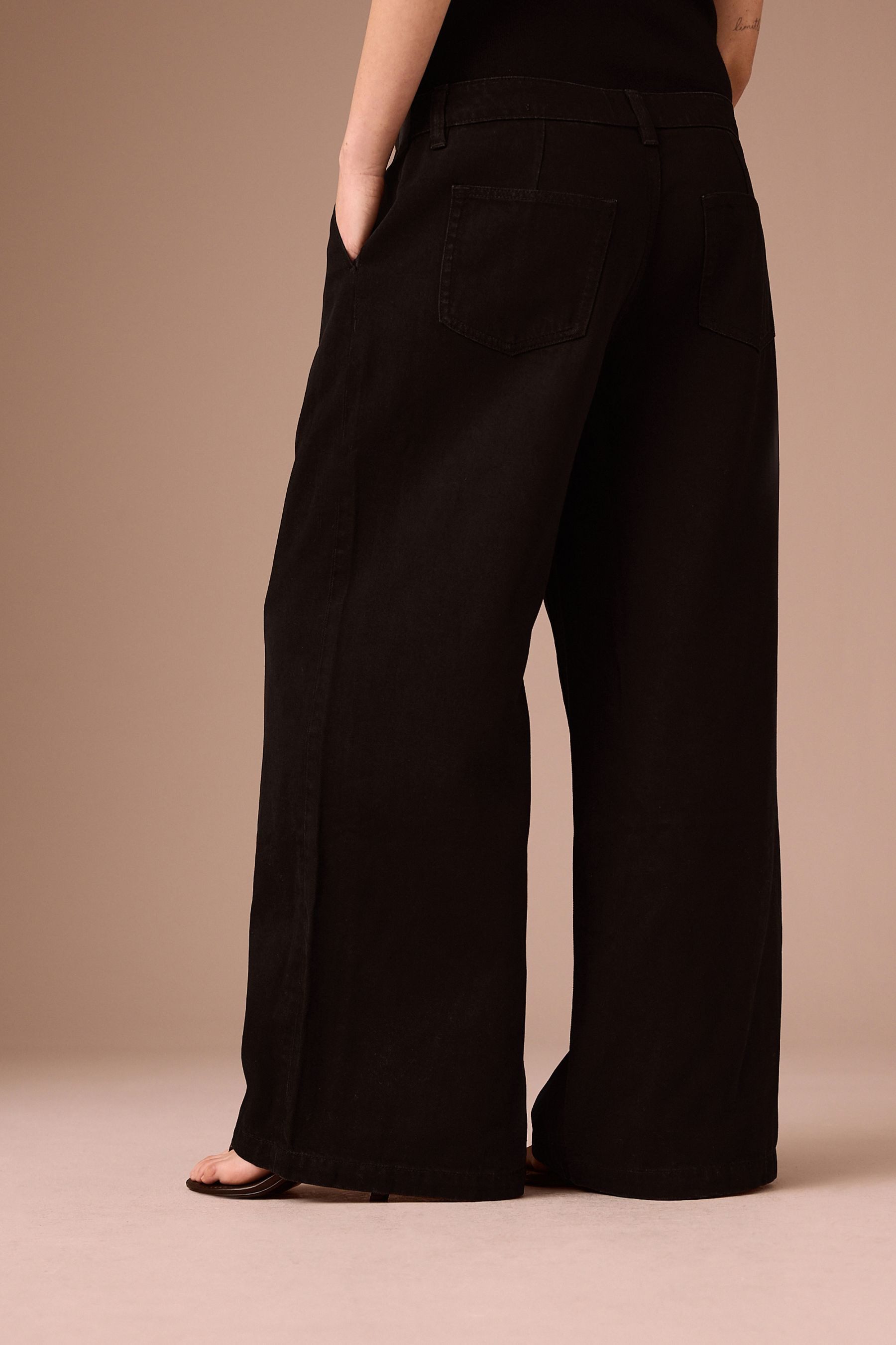 Next Umstandsjeans Palazzo-Jeans aus Lyocell-Mix, Umstandsmode (1-tlg)