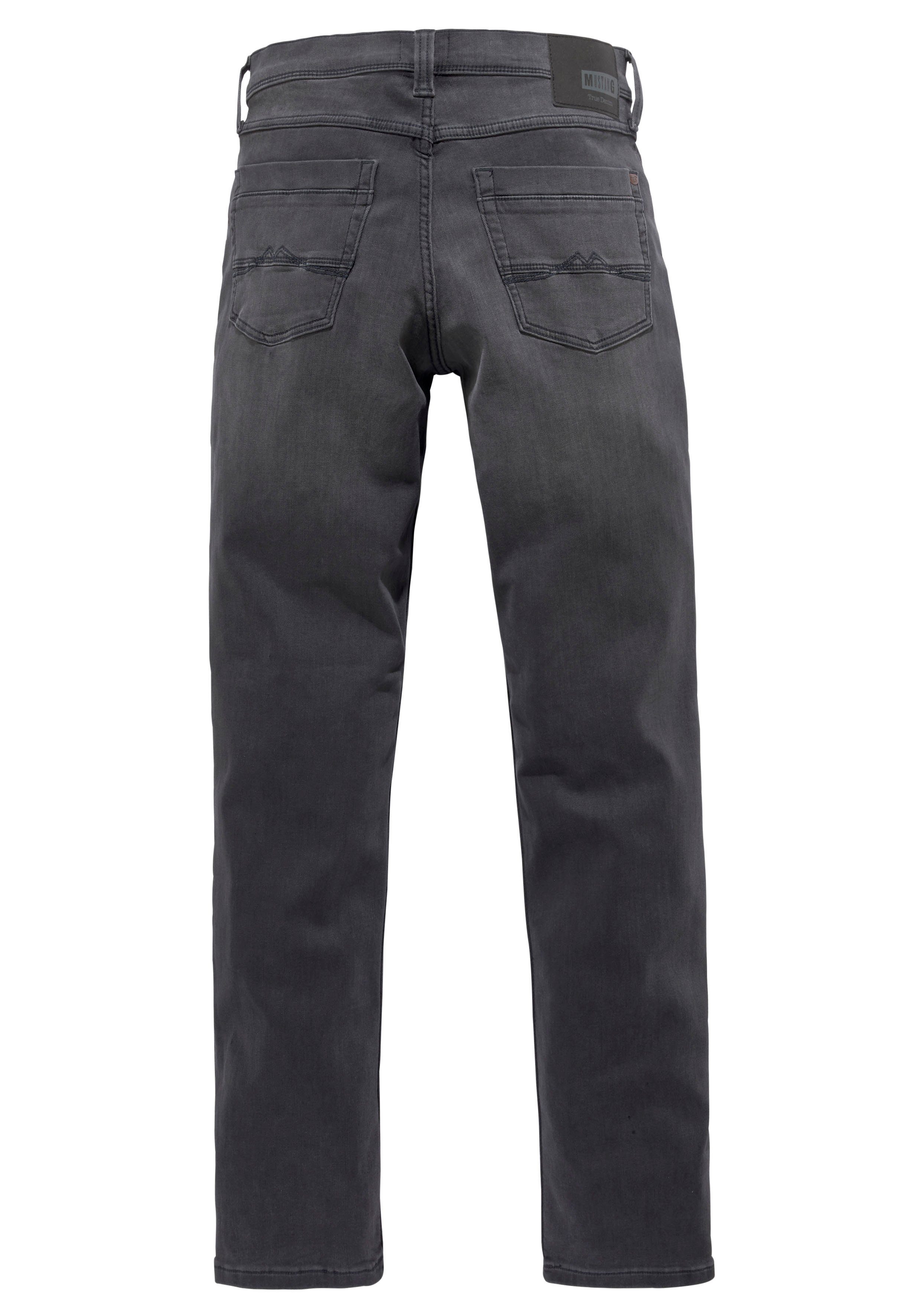 Style MUSTANG Abriebeffekten Straight 5-Pocket-Jeans mit medium-dark Washington leichten