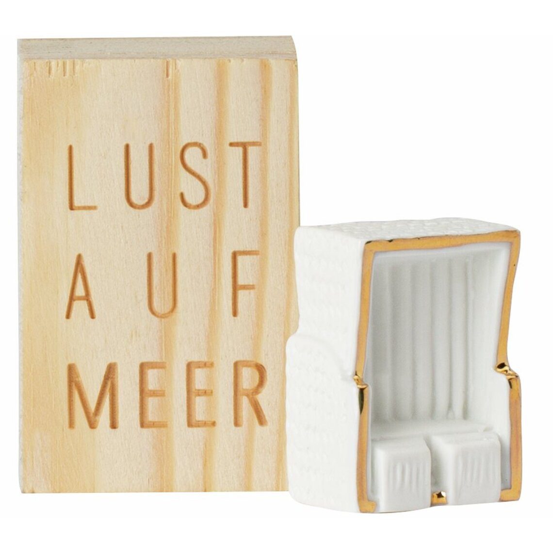 Räder Design Dekoobjekt Glückskästchen " Lust auf Meer " mit Strandkorb aus Porzellan von räde