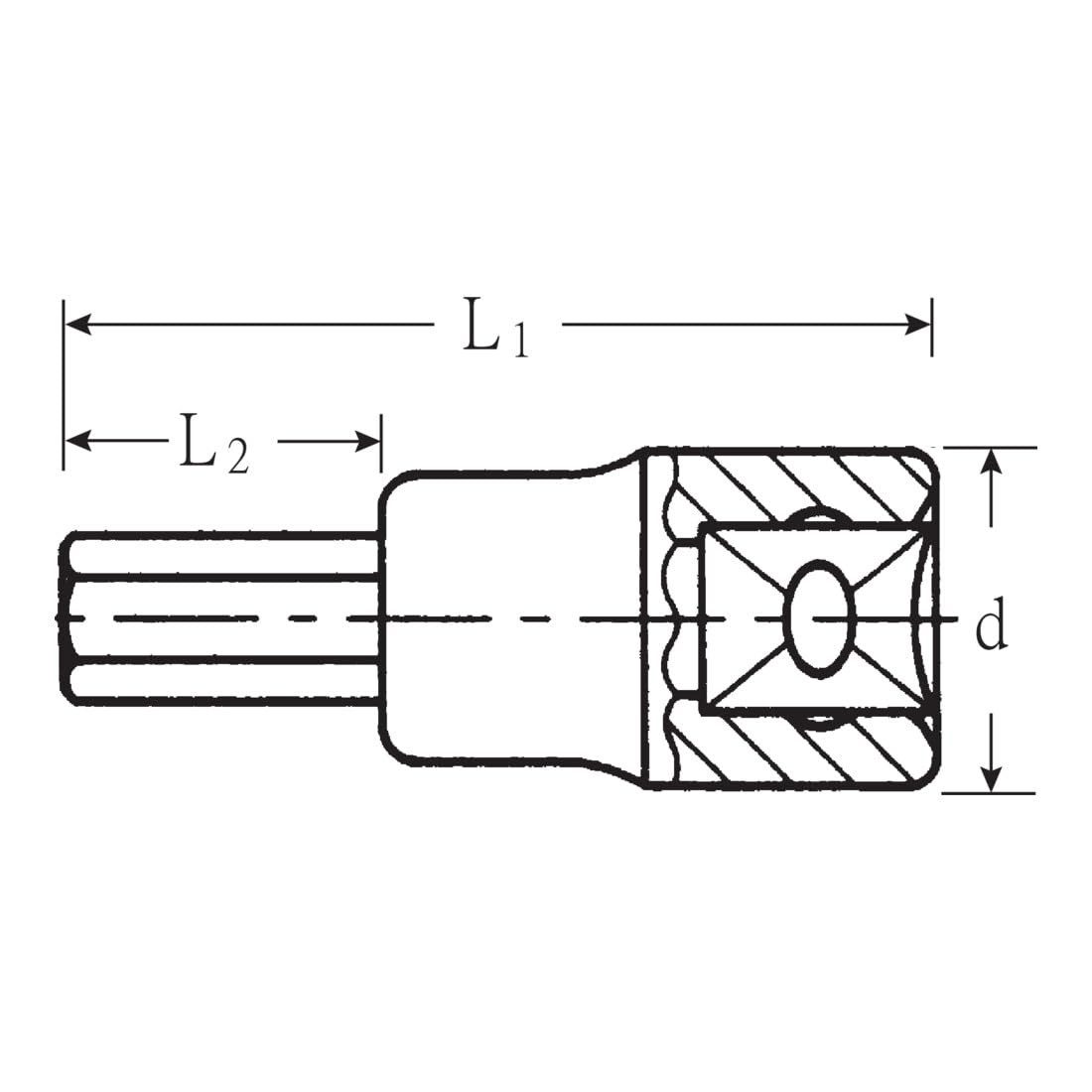 Stahlwille Steckschlüssel Stahlwille 3/8" (10mm) INHEX-Einsatz SW.6mm L.52mm