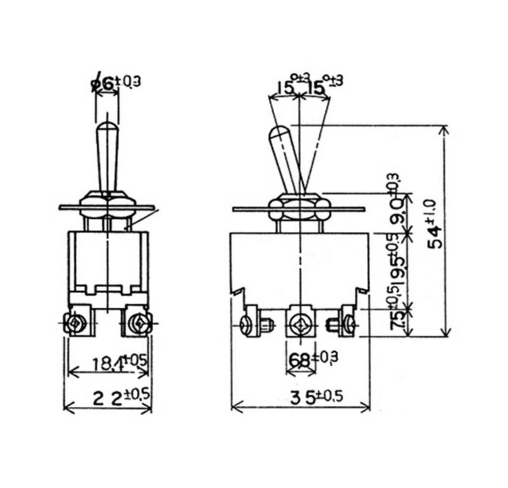 Thumbnail - TRU COMPONENTS Schalter Kippschalter, Metallhebel