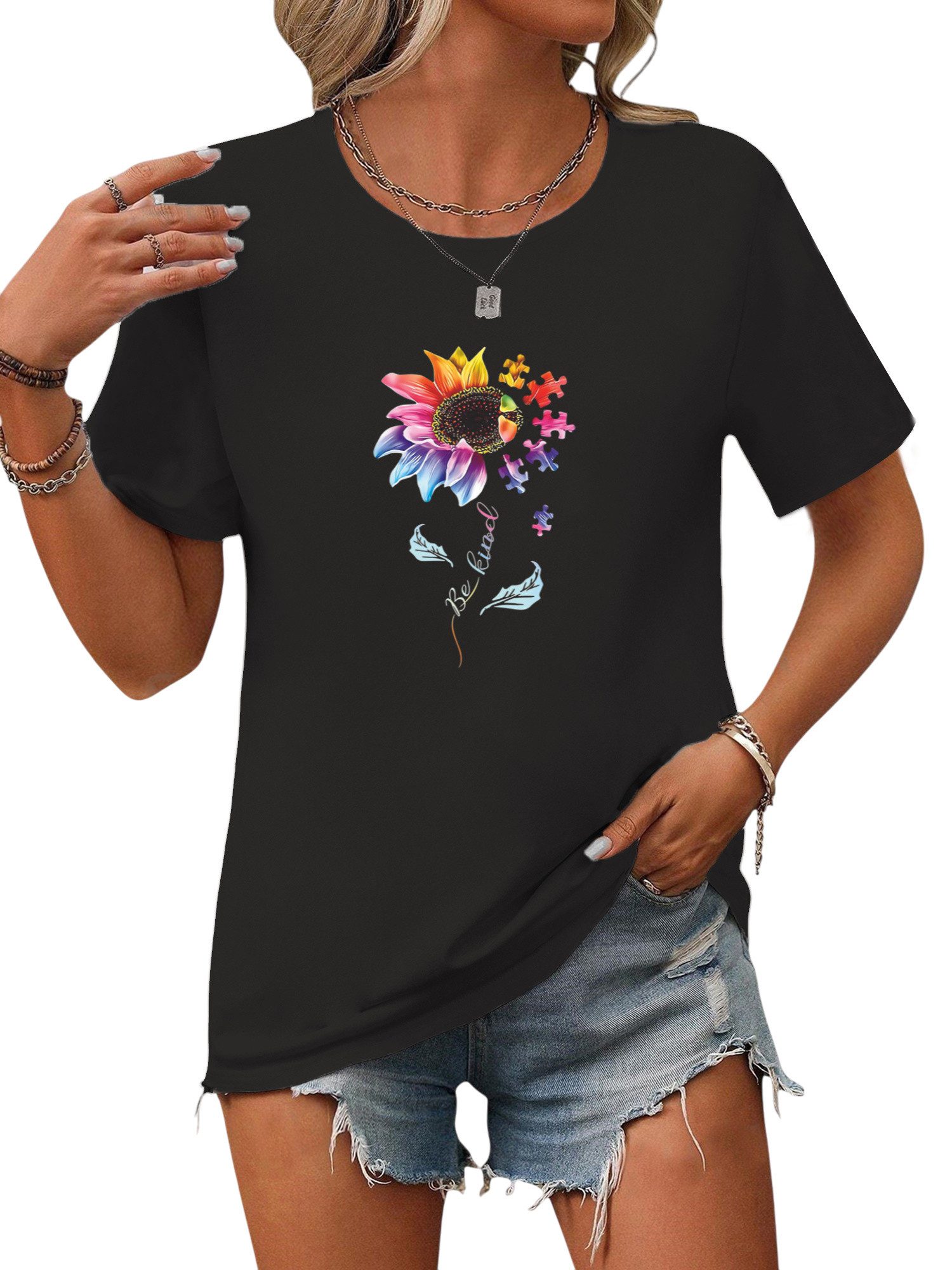 PYL T-Shirt Damen Sommer T-Shirt mit günstig online kaufen