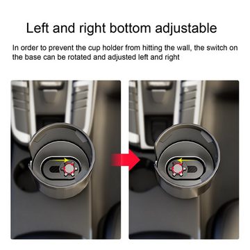 Rutaqian Becherhalter Universal KFZ Auto Getränkehalter/Becherhalter, (Die Basis ist links und rechts verstellbar, Multifunktion Flaschenhalter Auto-Getränkehalter, Kaffeetasse), Extender-Autozubehör