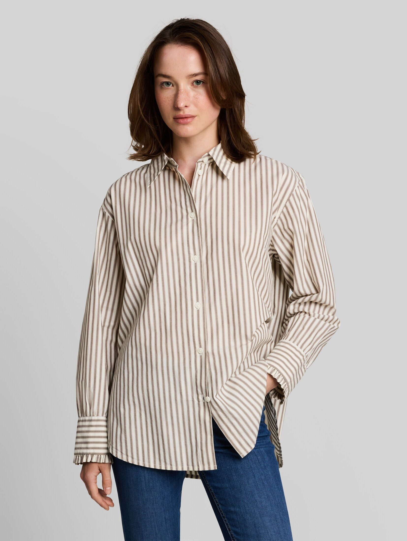 TOM TAILOR Denim Langarmbluse Blusen & Shirts Oversize Hemdbluse mit Streifenmuster