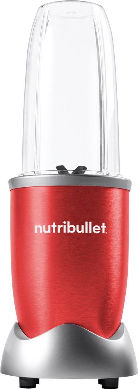 nutribullet Standmixer Pro NB907R - kompakter Mixer, 900 Watt, 2 Mixbecher (700 + 925ml), Rot, 900 W, Drücken, drehen, mixen; starker Motor;Becher+Zubehör spülmaschinenfest