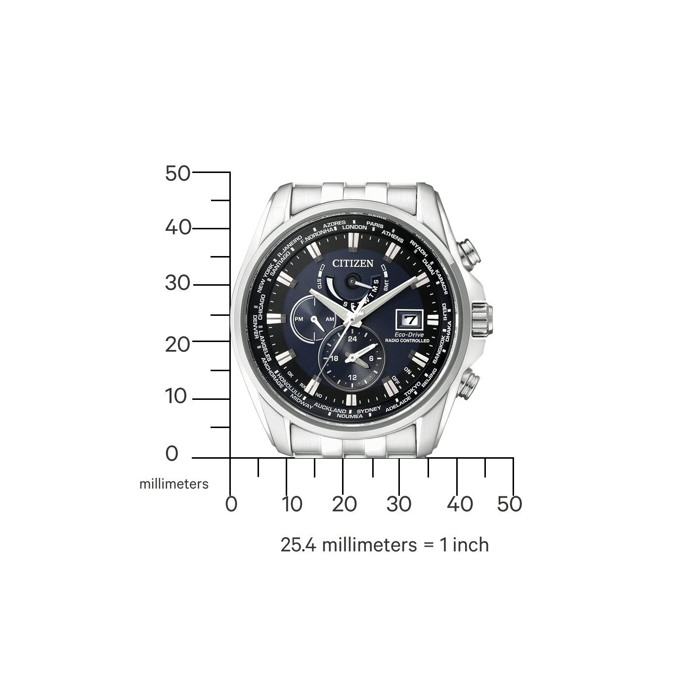 Citizen Funk-Multifunktionsuhr AT9030-55L, Armbanduhr, Herrenuhr, Solar, bis 20 bar wasserdicht, Edelstahlarmband