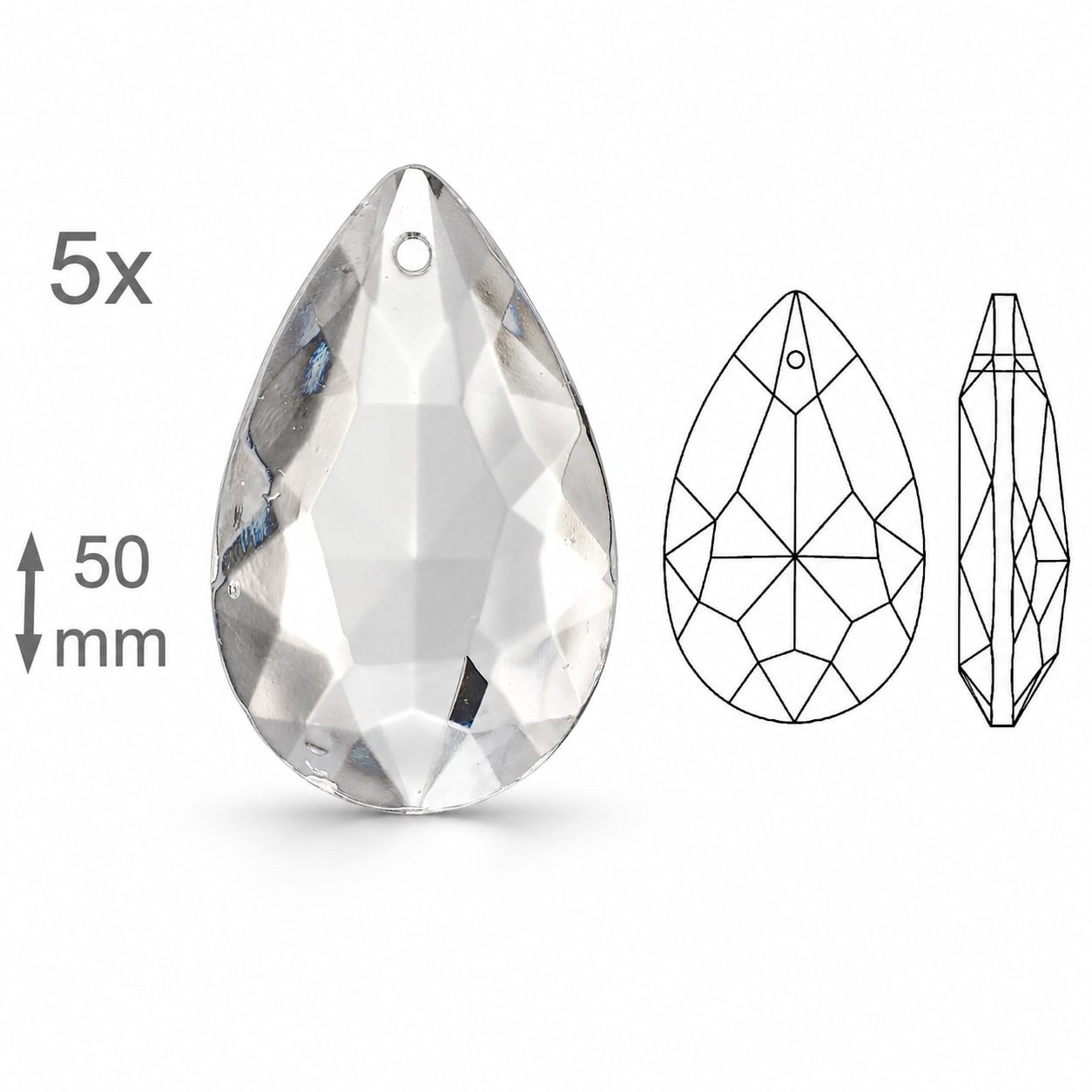 Xlmoebel Dekohänger Kristall Dekohänger Set Tropfenform Kronleuchter Sofort (5 St., Dekohänger x5), Hergestellt in Europa