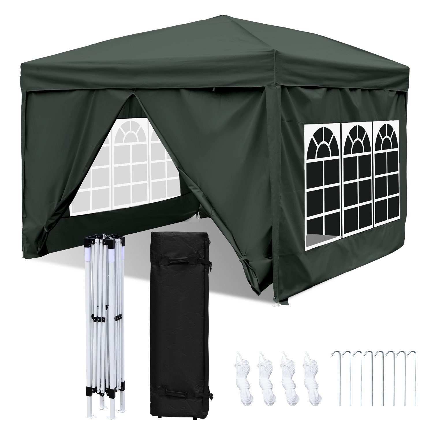 Clanmacy Faltpavillon Faltpavillon Pavillons Partyzelte UV-Schutz Wasserdich für Garten, mit 4 Seitenteilen, (packung) – Bild 2 von 2
