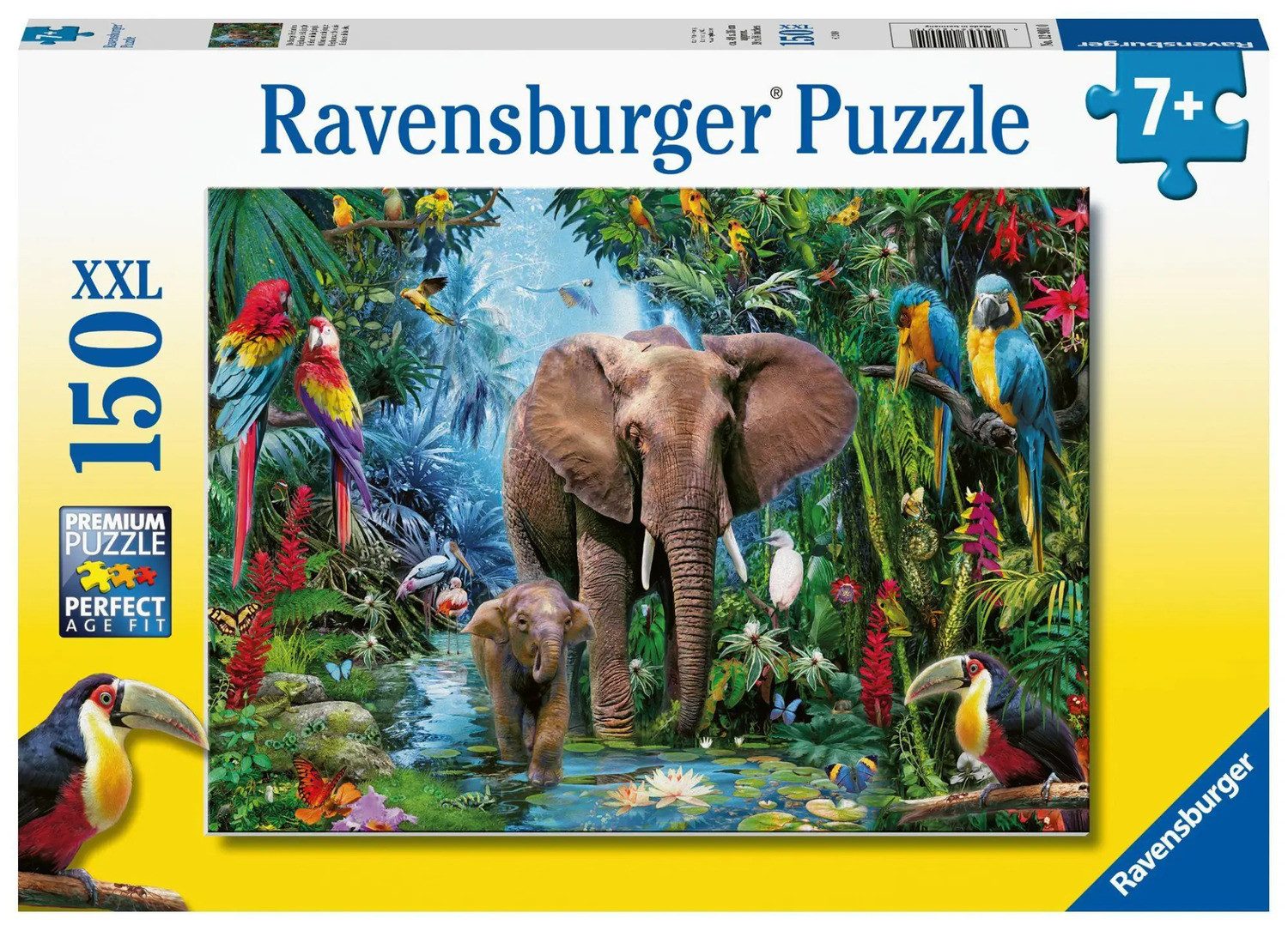 Puzzle Ravensburger Kinderpuzzle - 12901 Dschungelelefanten - Tier-Puzzle...
