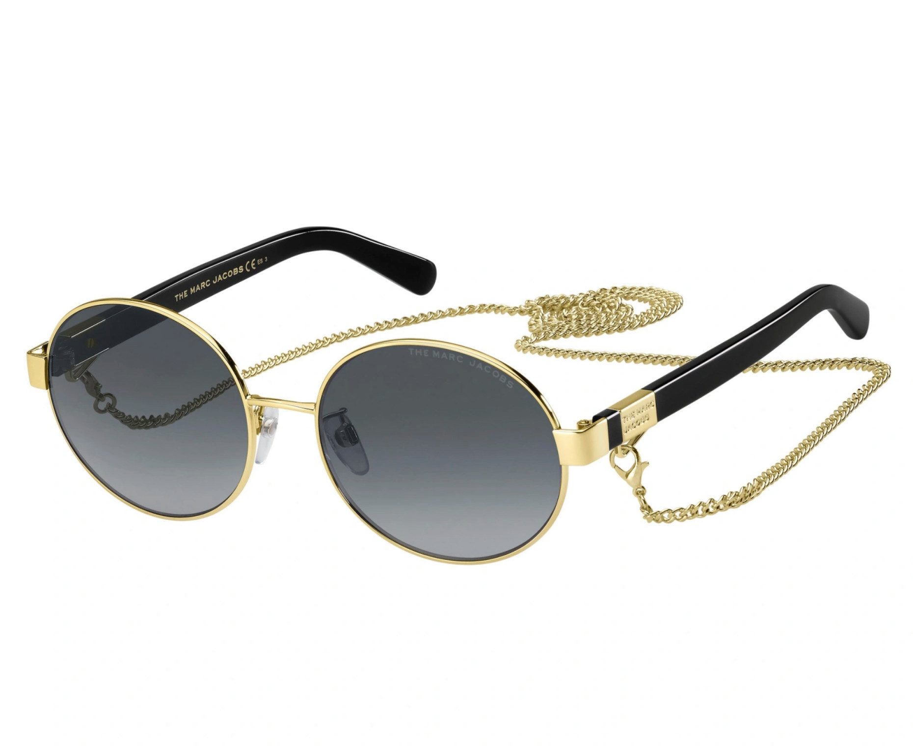 MARC JACOBS Sonnenbrille Damen mit Goldkette 497/G/S Brille Limitiertes Luxusstück Abnehmbare Goldkette mit Logo-Details