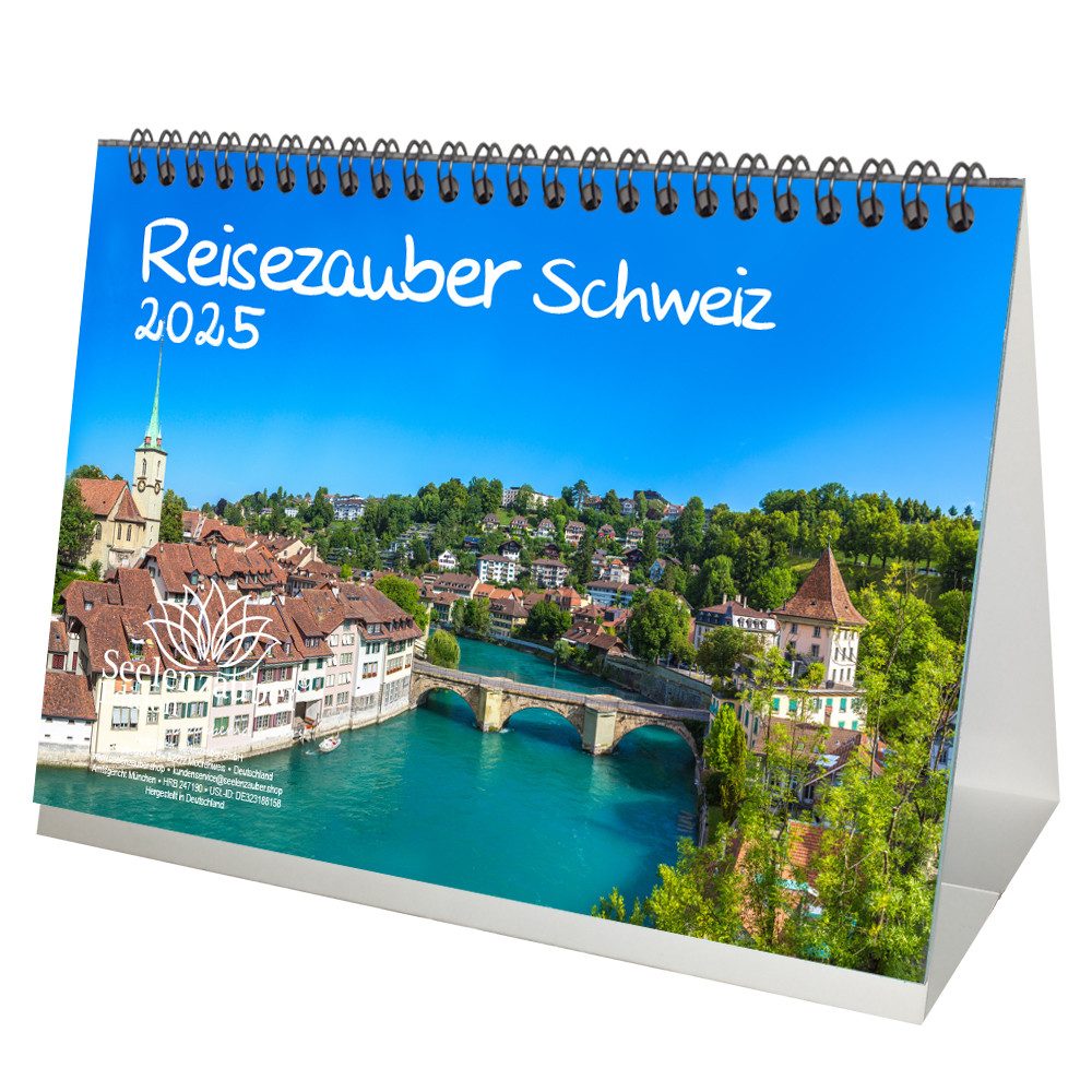 Seelenzauber Tischkalender Reisezauber Schweiz DIN A5 Kalender für 2025 Zürich Wandern Berge
