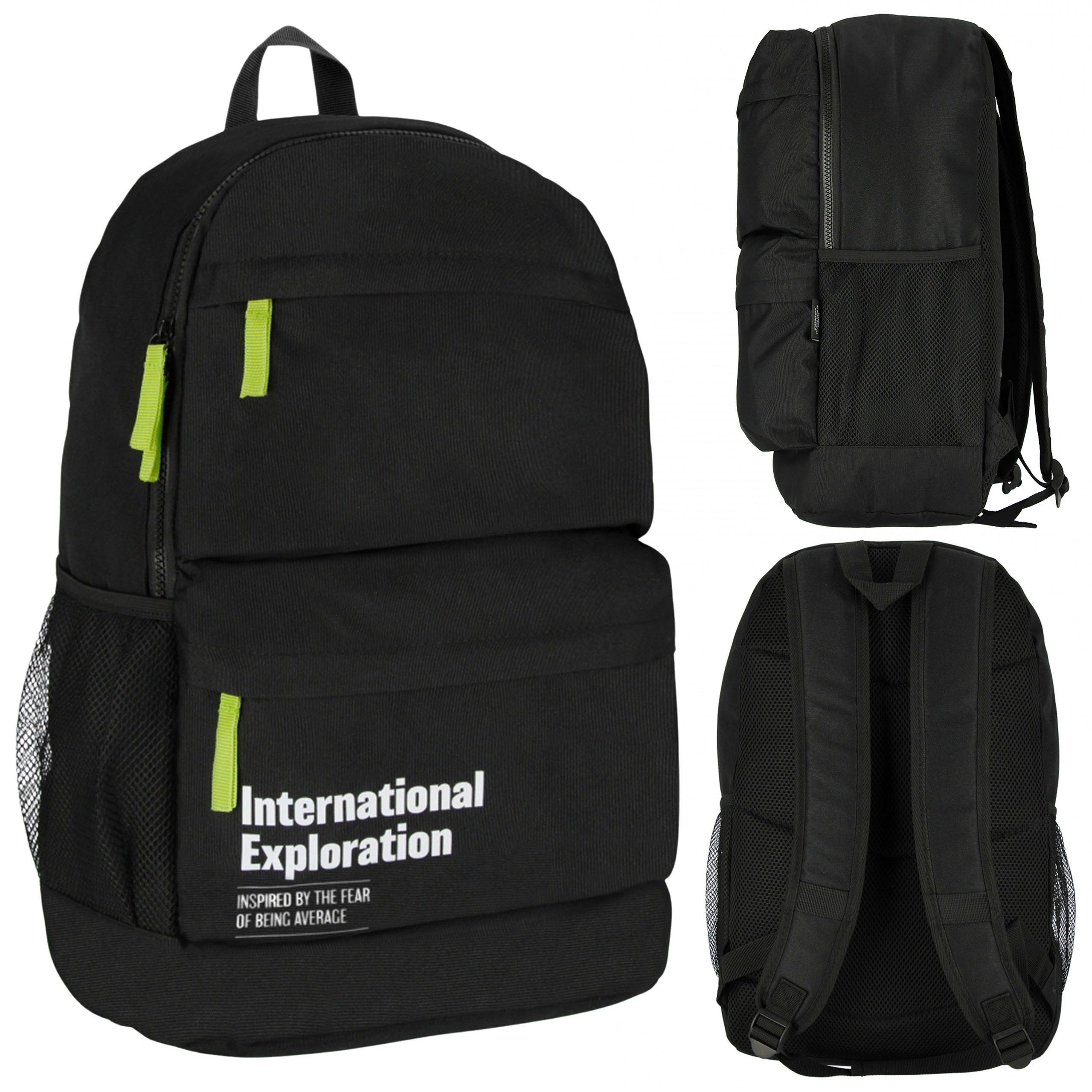 Explore Schulrucksack Explore schwarzer Jugendrucksack 50x32x15 cm, gepolstert