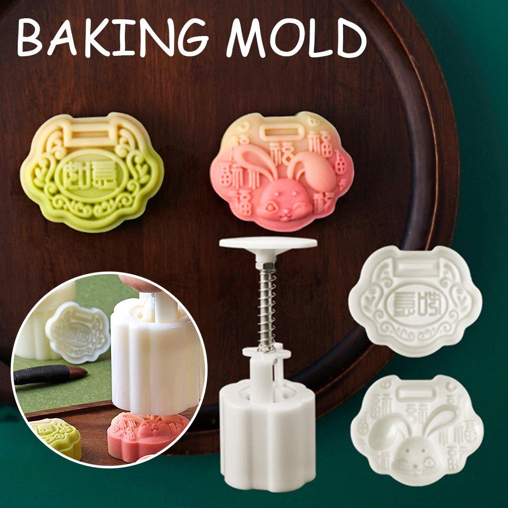 Kekse Blusmart 50 Muffinform Wiederverwendbare Brokatkarpfen Backform, 3D-Hasen-Mond-Kuchenform-Set, G