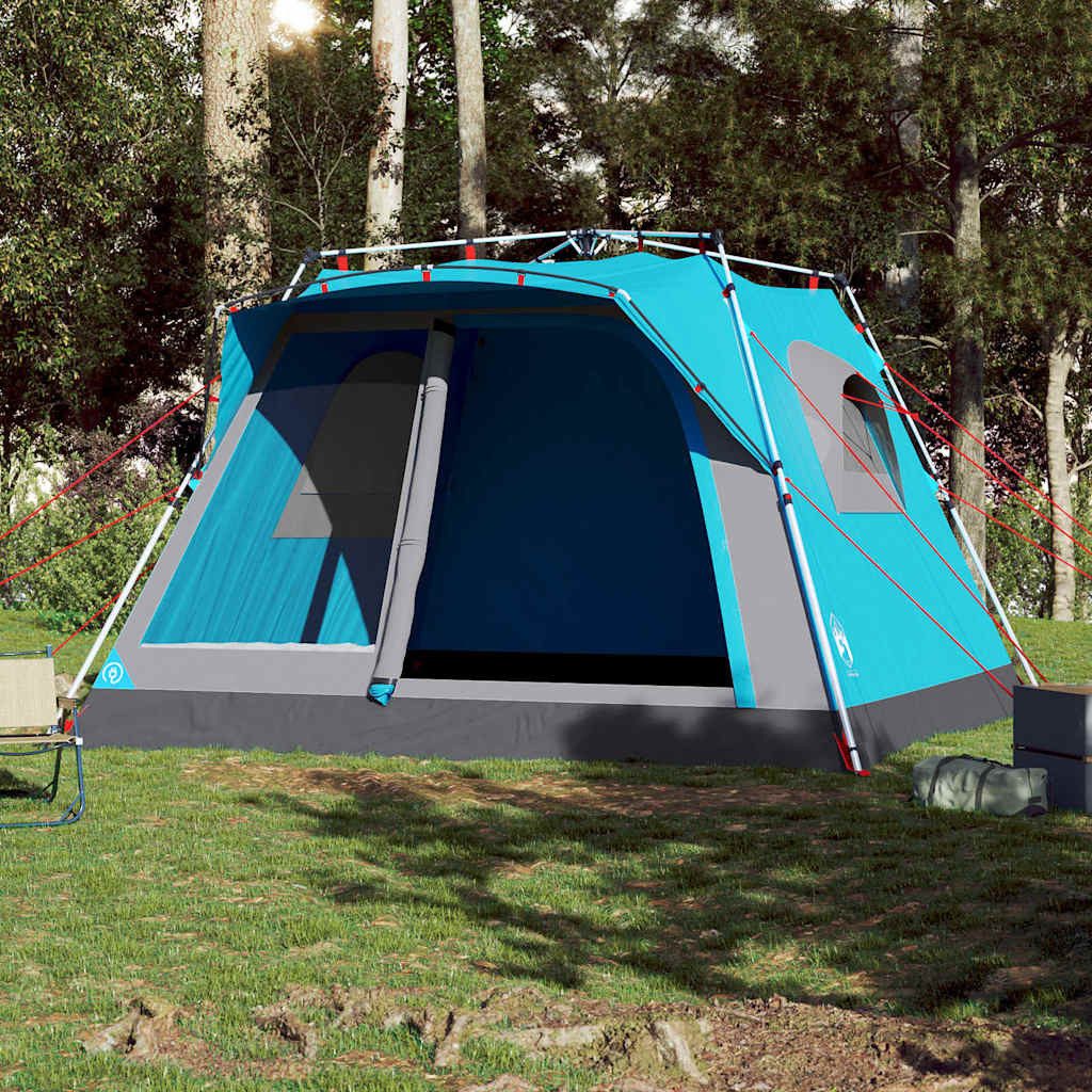 vidaXL Tunnelzelt Familienzelt für 7 Personen Blau Quick Release, (1 tlg)