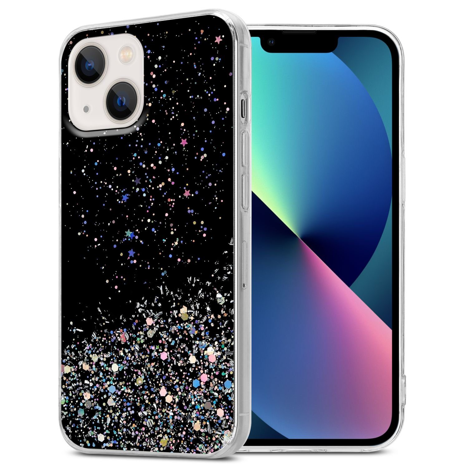 Cadorabo Handyhülle TPU funkelnder Glitter Apple iPhone 14