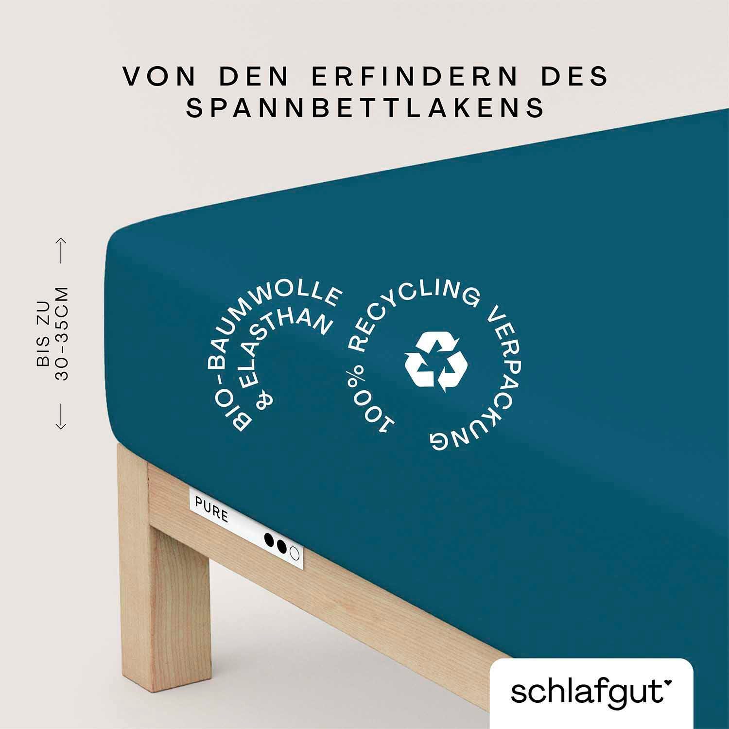 Schlafgut Spannbettlaken PURE Bio-Baumwolle mit Elasthan, günstig online kaufen