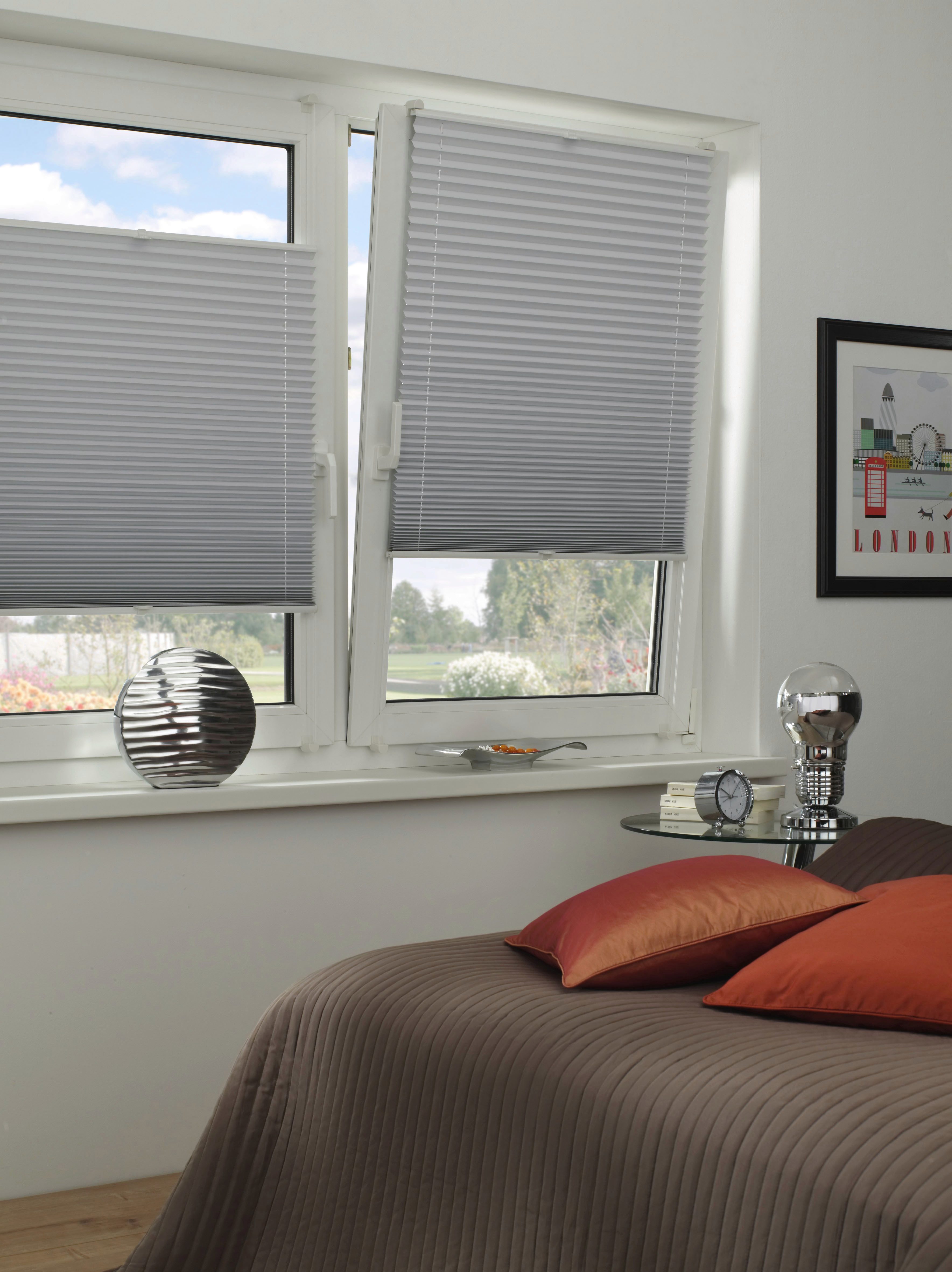 GARDINIA Plissee Easyfix Thermo-Plissee mit 2 Bedienschienen Energiesparend, verdunkelnd, ohne Bohren, verspannt, Klemmfix, energiesparend, abdunkelnd mit Thermobeschichtung