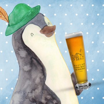 Mr. & Mrs. Panda Bierglas Pinguin Lagerfeuer - Transparent - Geschenk, Bier Krug, Bierkrug, Bie, Premium Glas, Elegantes Design