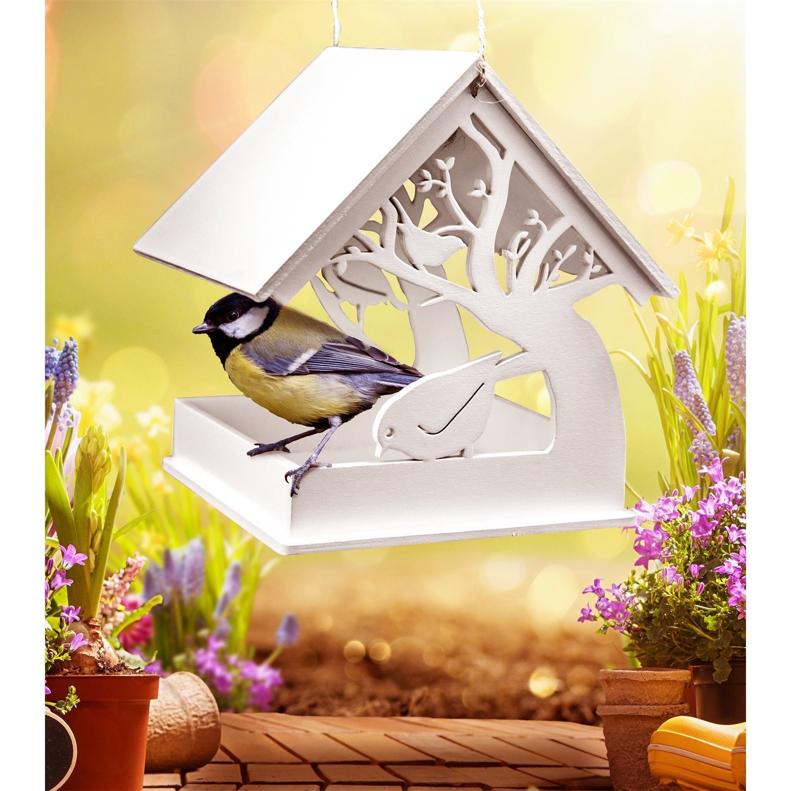 HTI-Living Vogelhaus Vogelfutterhaus Weiß Mina, Futterhäuschen günstig online kaufen