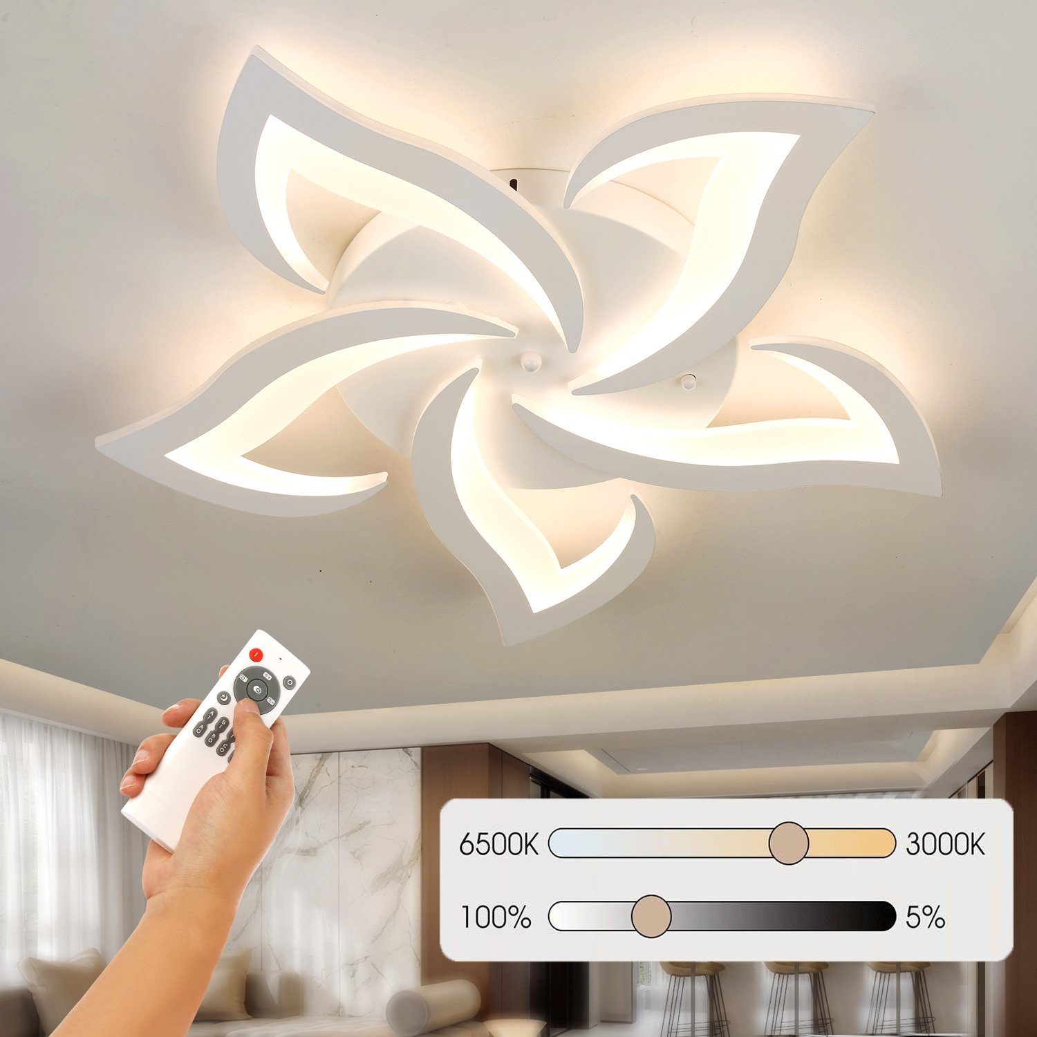 LETGOSPT Deckenleuchte 30W/50W LED Deckenlampe Modern günstig online kaufen