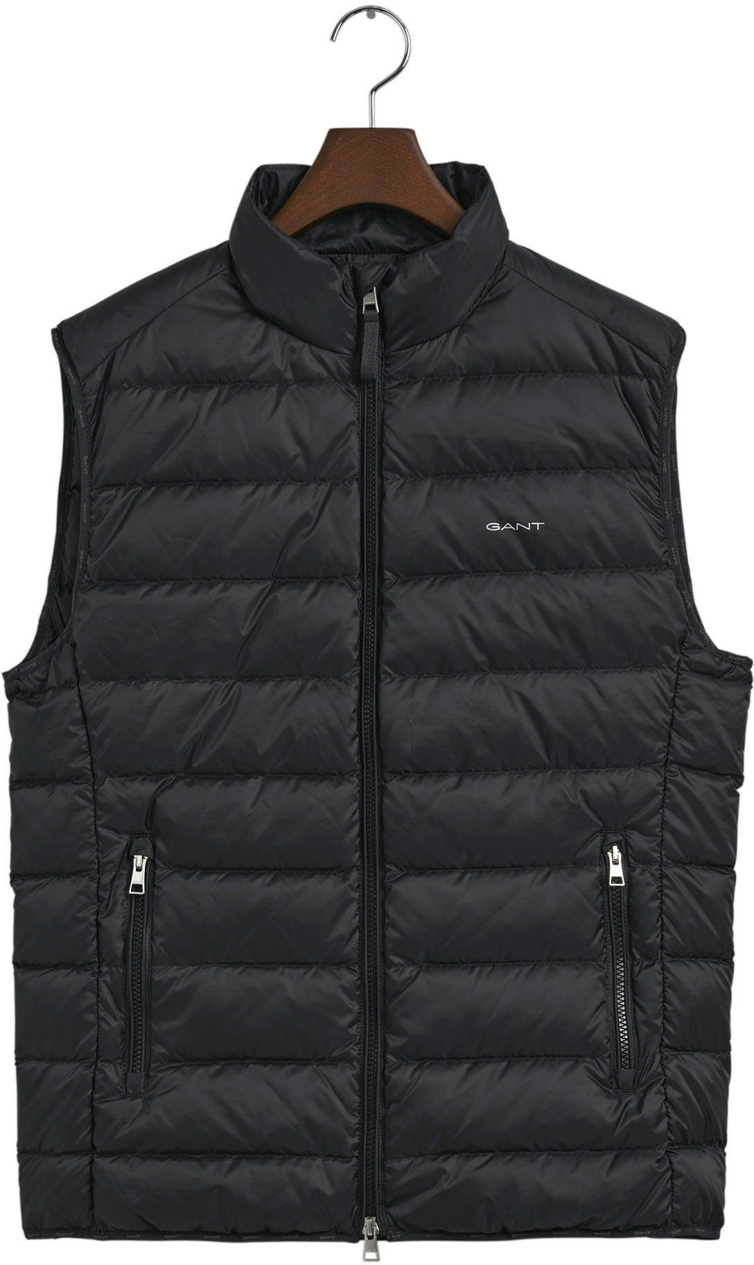 Streifen-Stepp-Look im GILET LIGHT Gant Steppweste BLACK