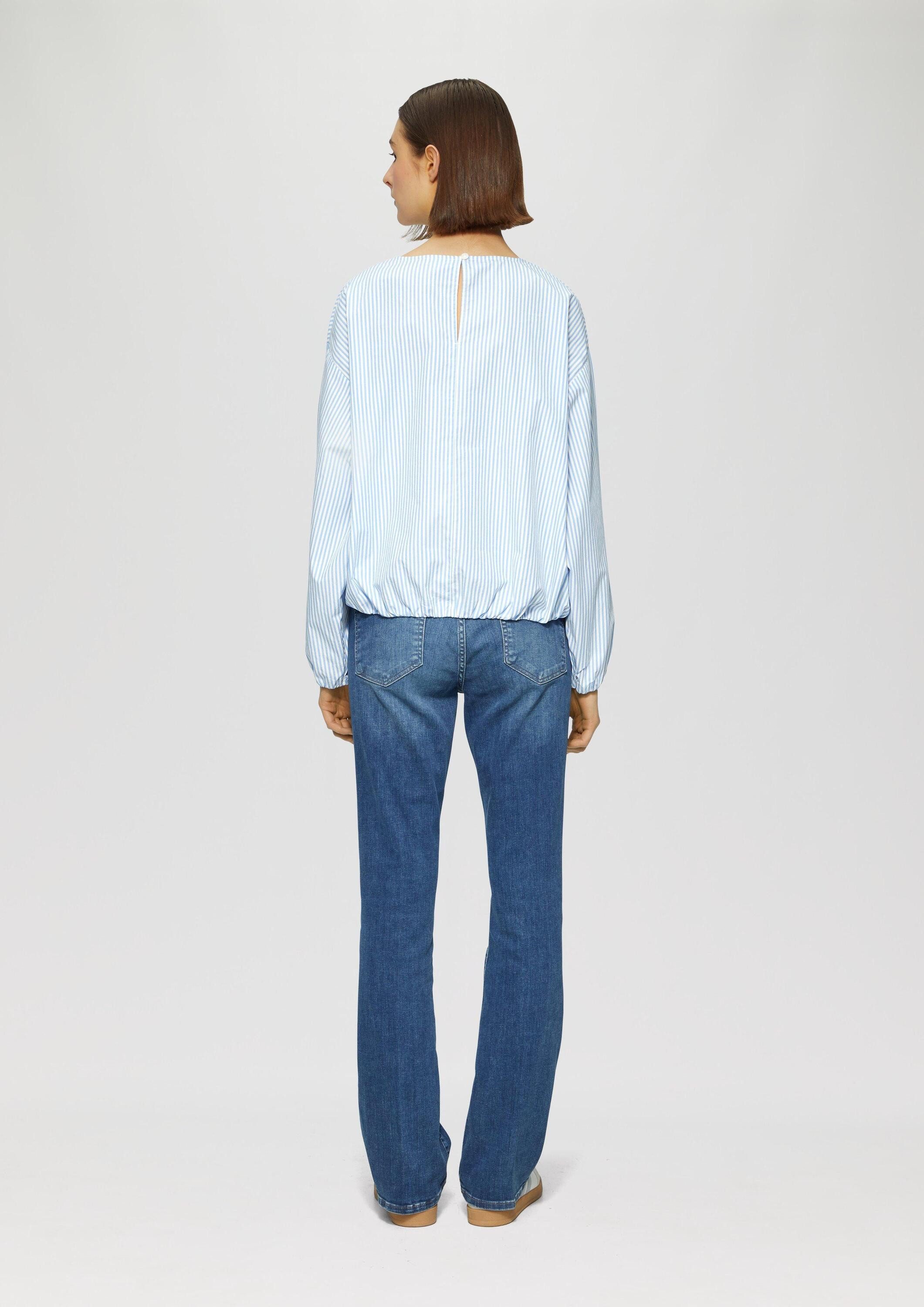 s.Oliver Langarmbluse Bluse Oversized Baumwollbluse mit Herz-Stickerei