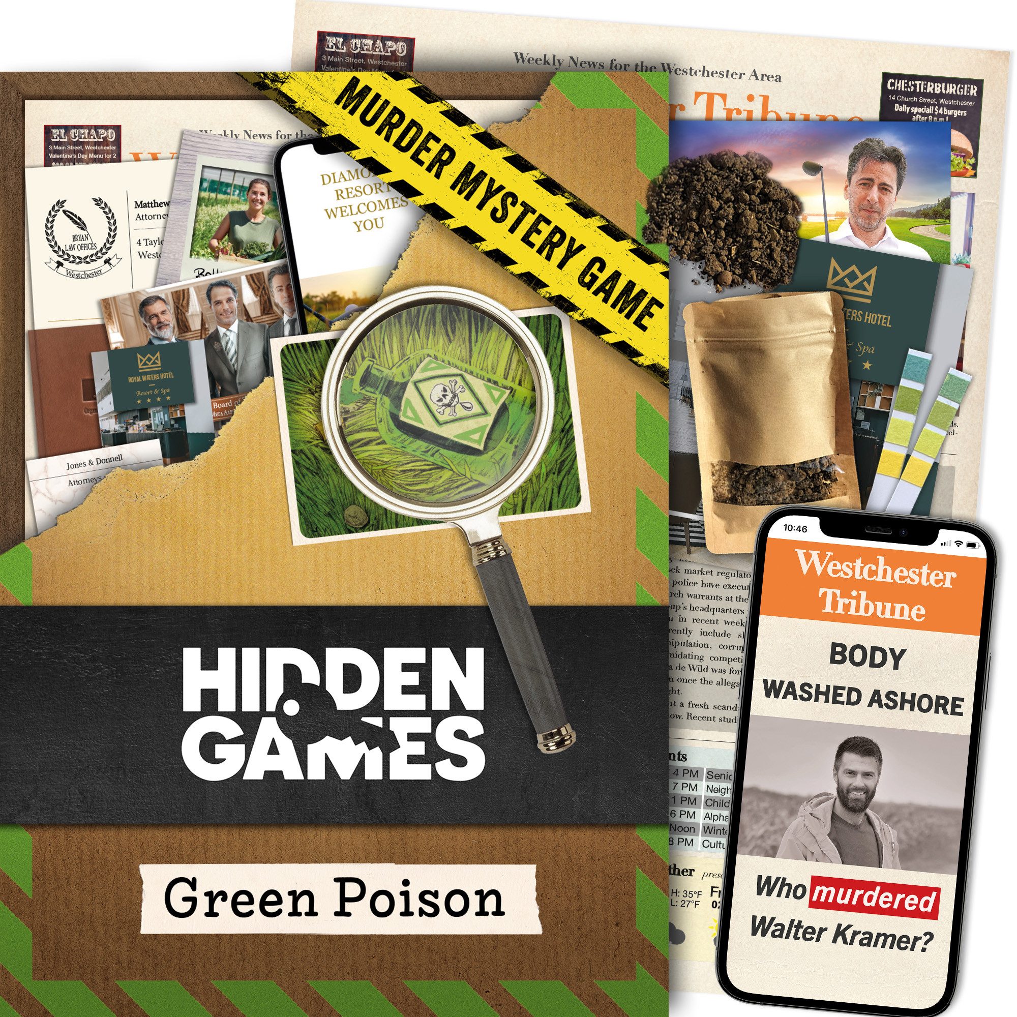 Hidden Games Spiel Green Poison, Gesellschaftsspiel, Detektivspiel, Familienspiel, Made in Germany
