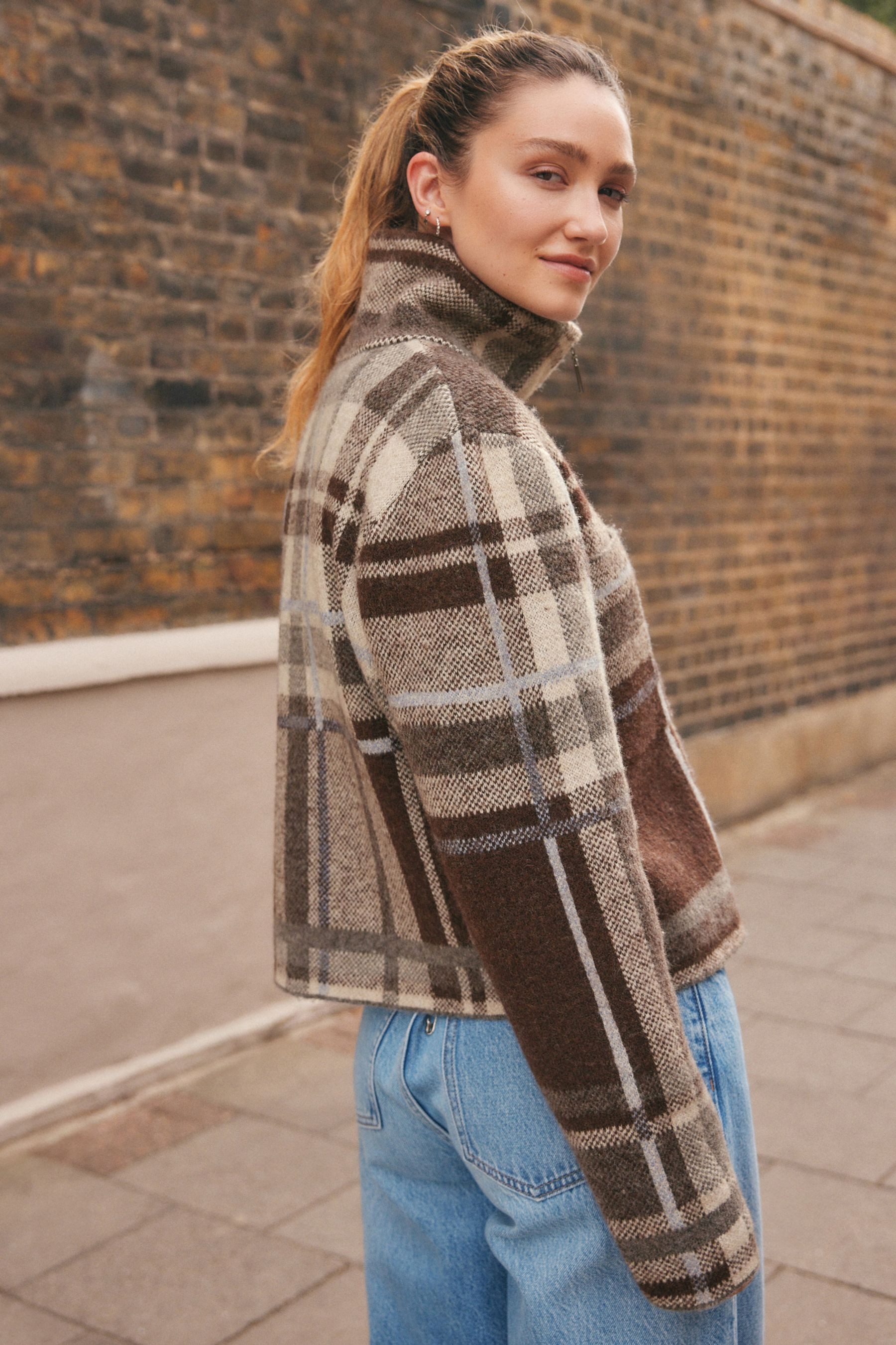 Next Bomberjacke Gestrickte Bomberjacke mit Reißverschluss günstig online kaufen