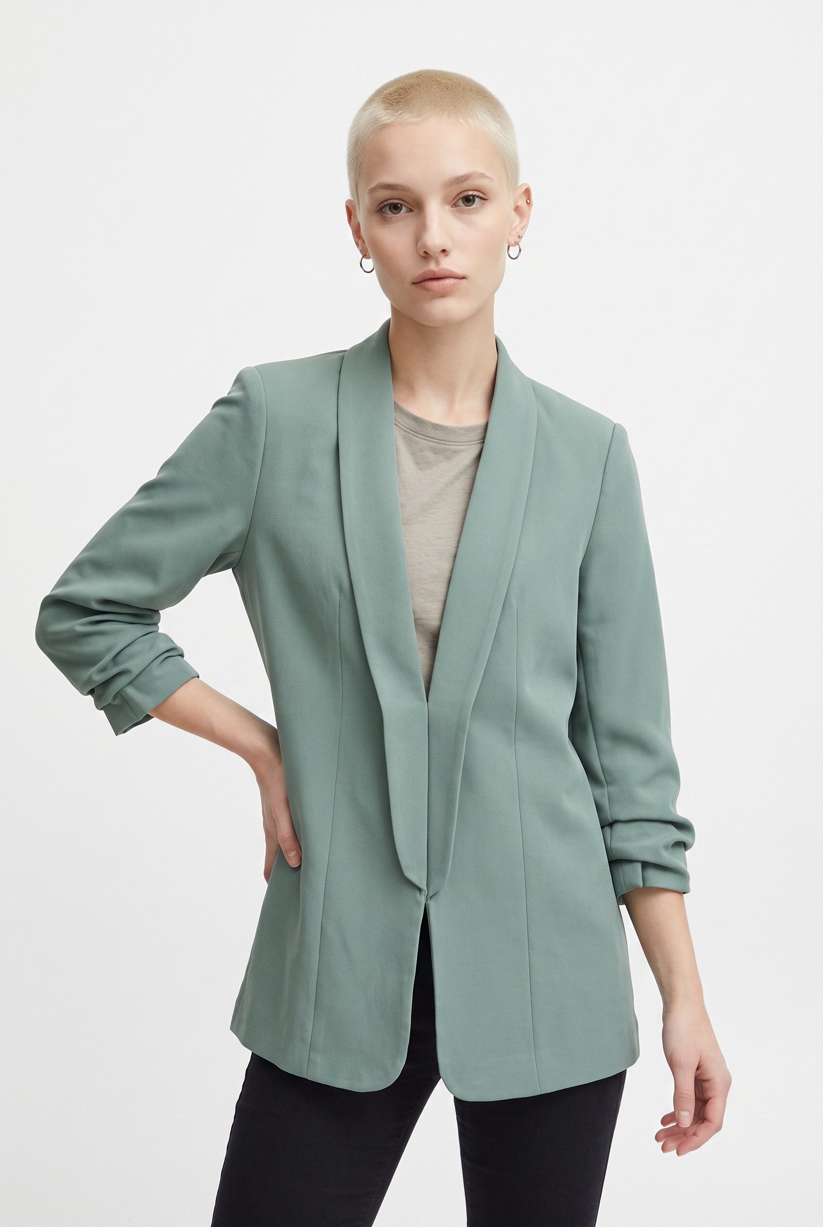 pieces Blusenblazer PCBOSELLA 3/4 BLAZER NOOS Materialmix, regular fit