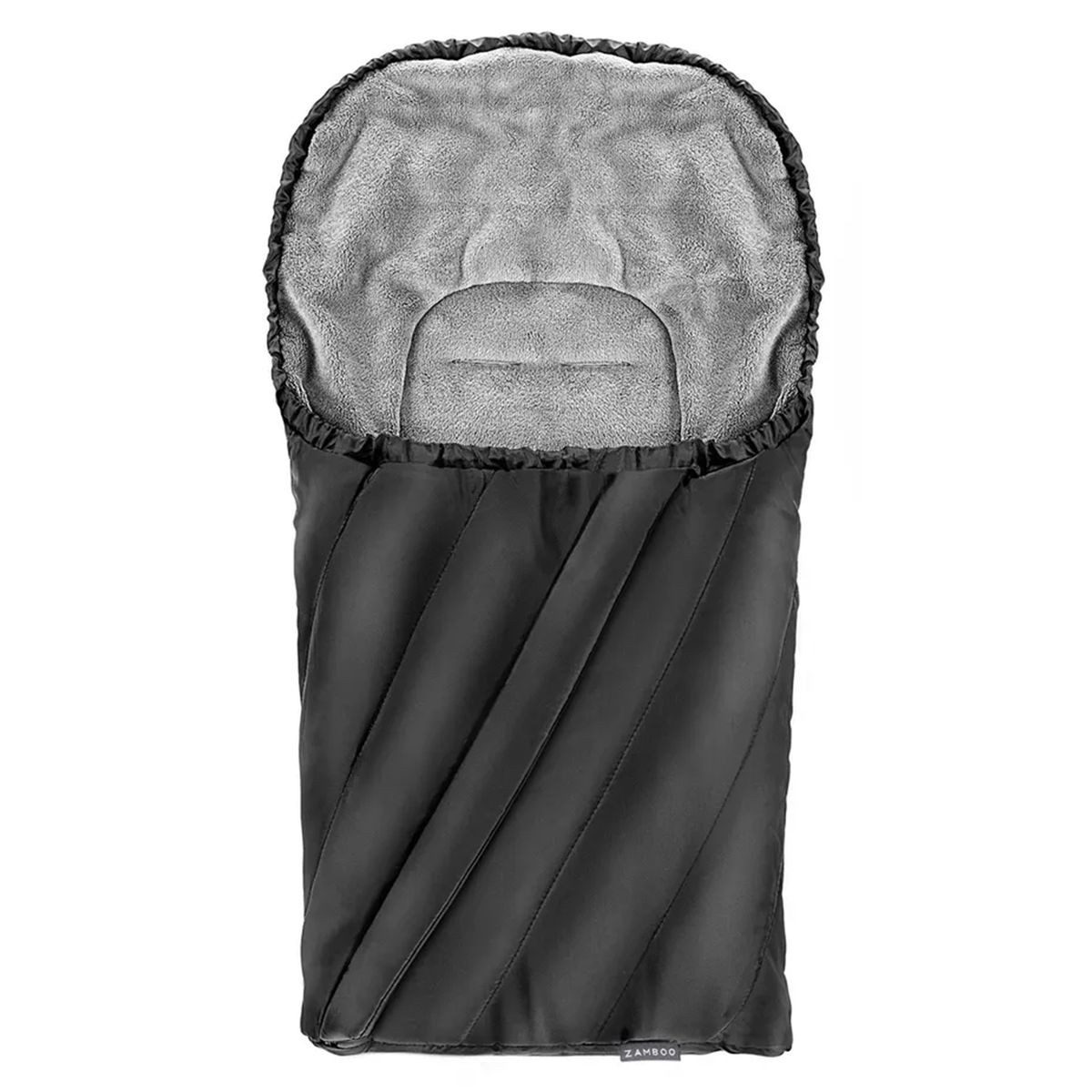 Zamboo Fußsack Deluxe - Schwarz Grau, Winter Fußsack für Babyschale Maxi Cosi & Babywanne Baby Winterfußsack