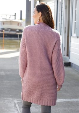 LASCANA Longstrickjacke mit Zopfmuster, lässiger Cardigan aus Grobstrick, Sommerjacke