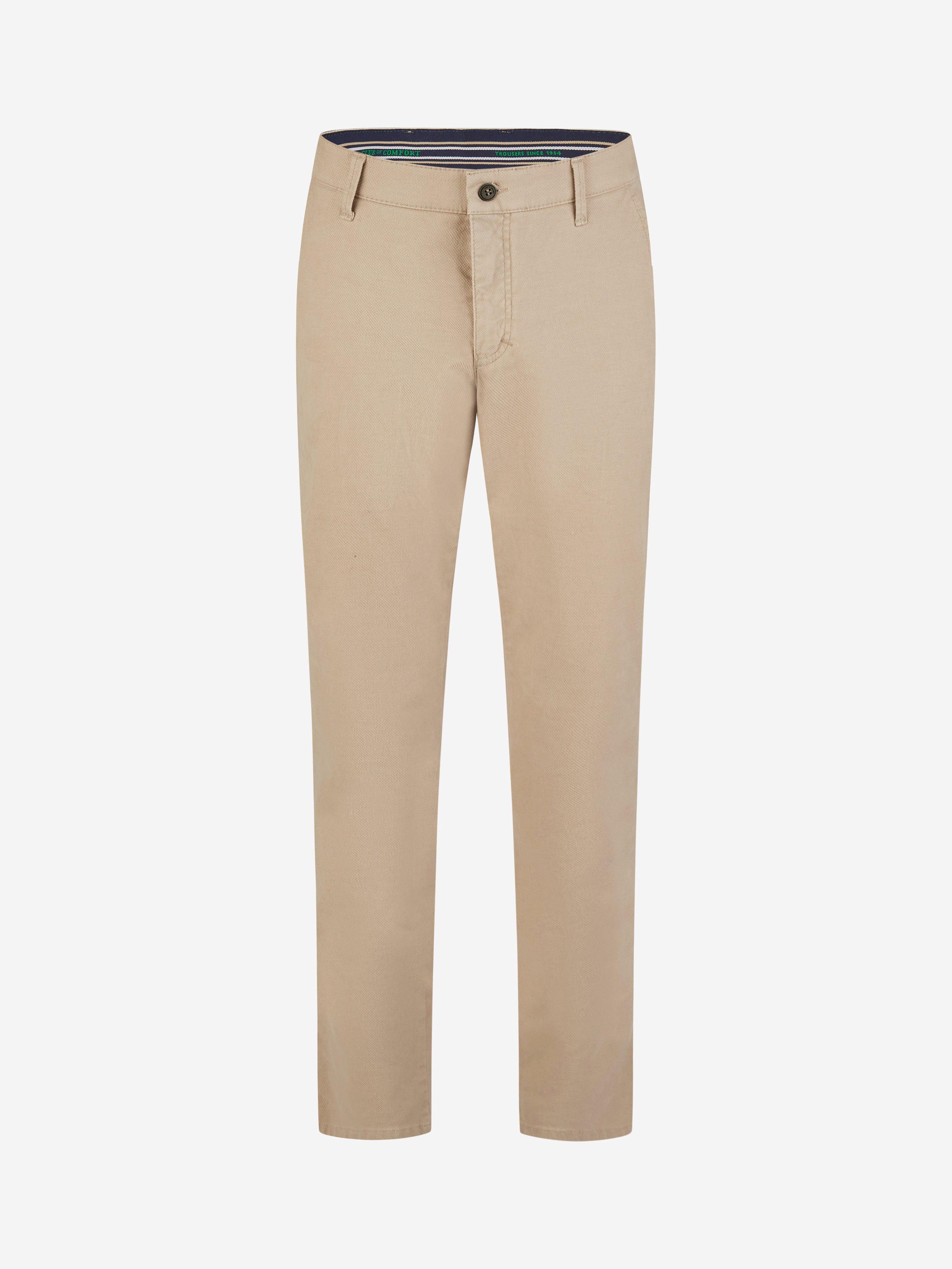 Club of Comfort Chinohose Chino/Flat Front Hose ROB 8003 - hellbeige - Herrenhose - 29 Bequeme Chino im Tapered Fit, elastischer Komfortbund - High Stretch B