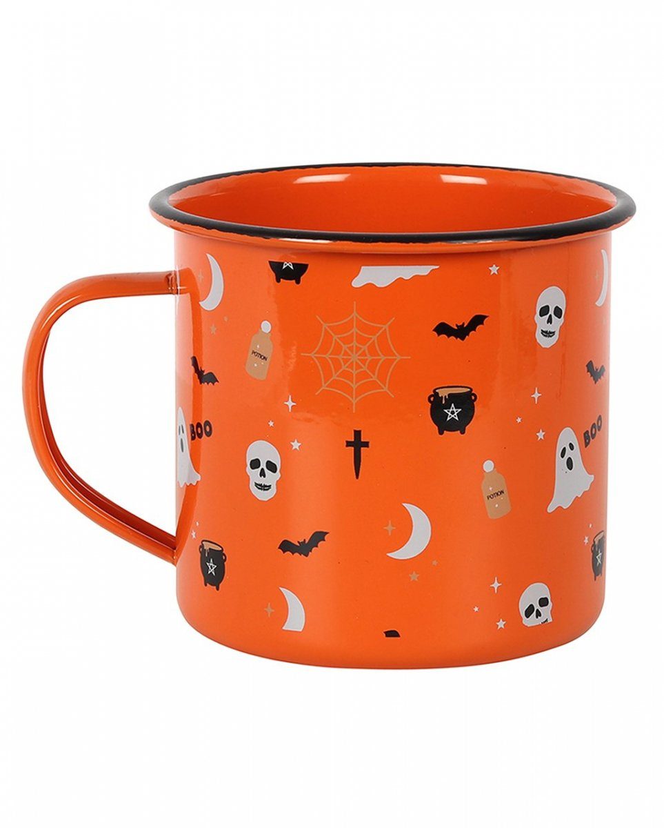 Horror-Shop Tasse Spooky Halloween Tasse im Emaile Style, Keramik