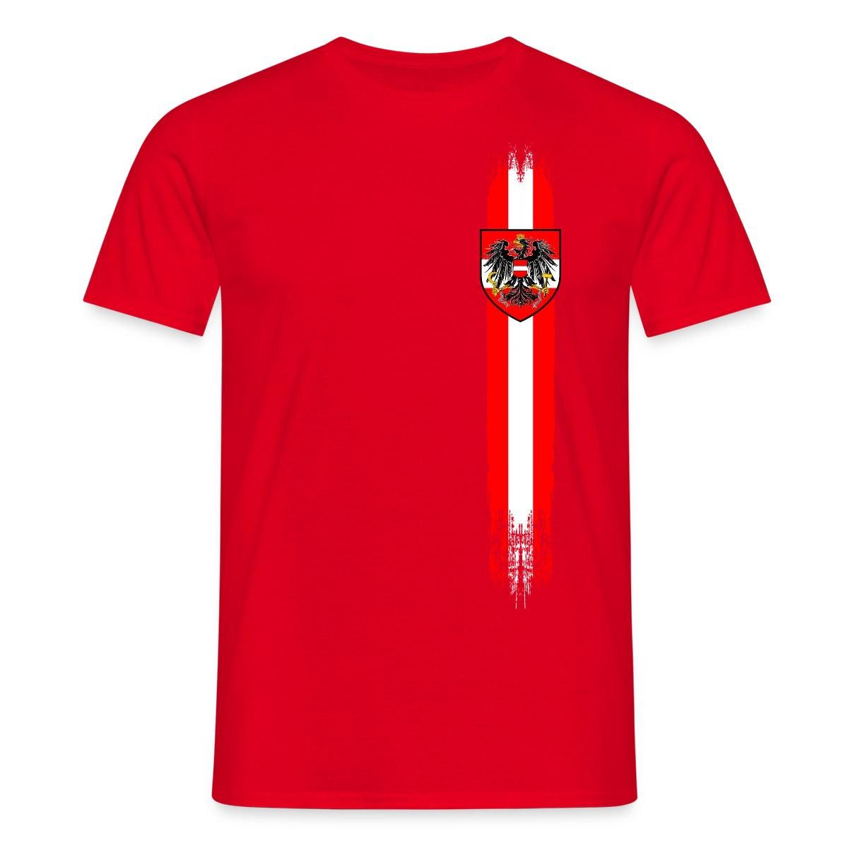 T-Shirt Österreich Streifen Wappen Vintage Männer T-Shirt