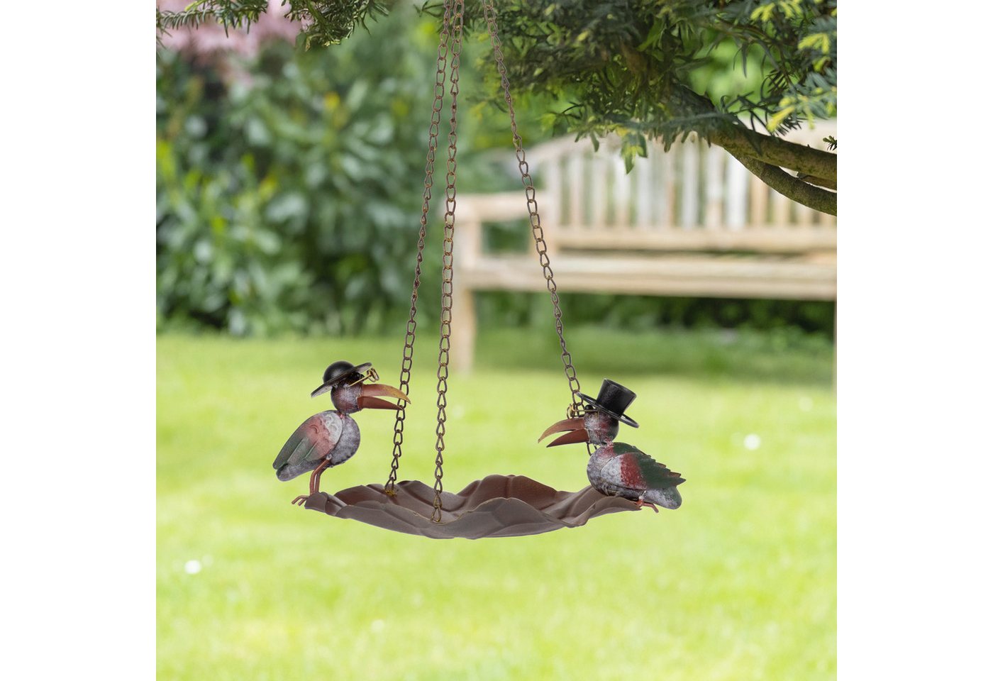 Thumbnail - Moritz Vogeltränke Hängende Vogeltränke mit Vögeln in Hut und Zylinder